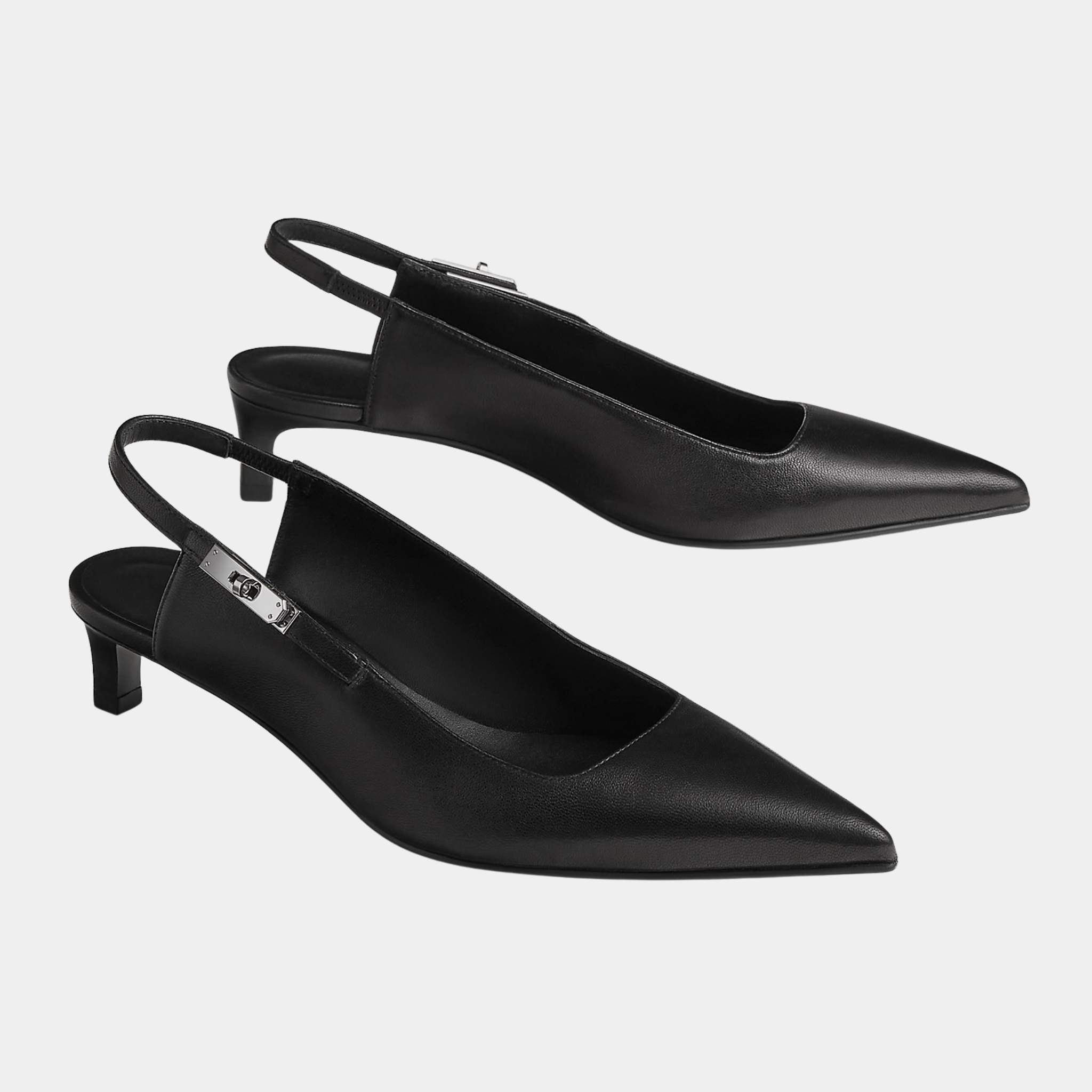 Hermes Lover 40 Pump in Nappa Leather, Noir, Front