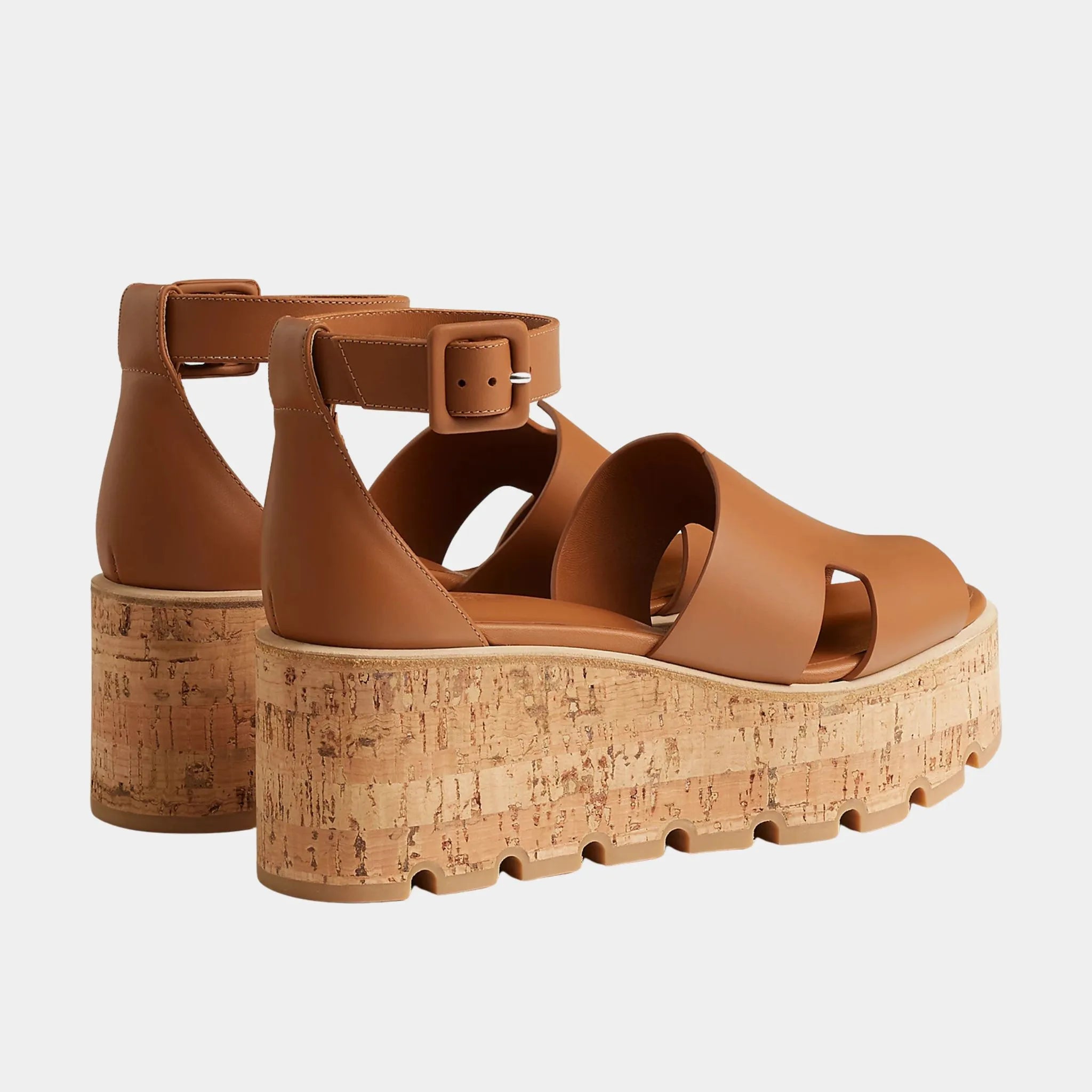 Hermes Luce 30 Sandal in Calfskin, Naturel, Back