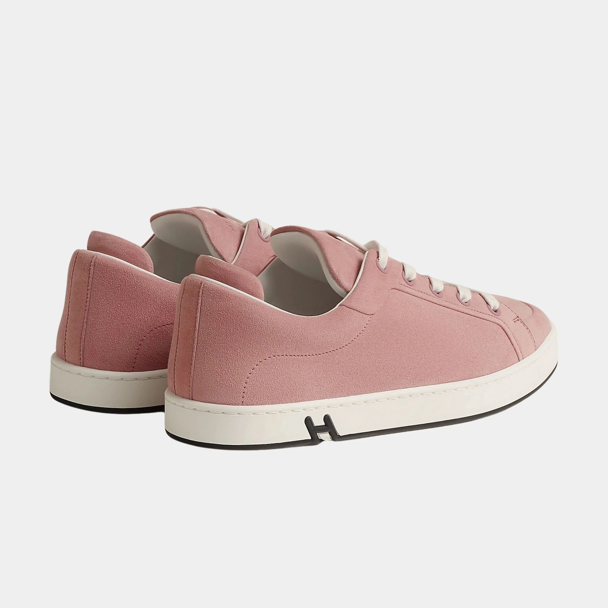 Hermes Kids Sneakers in Suede Goatskin Women, Rose Aquarelle, Back