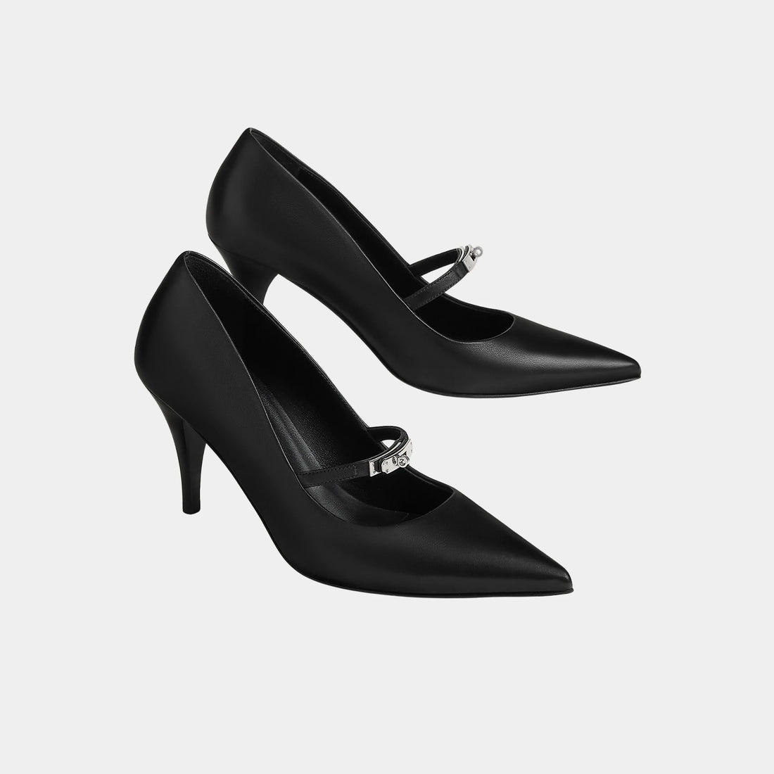 Hermes Majeste 80 Pump in Nappa Leather, Black, Front