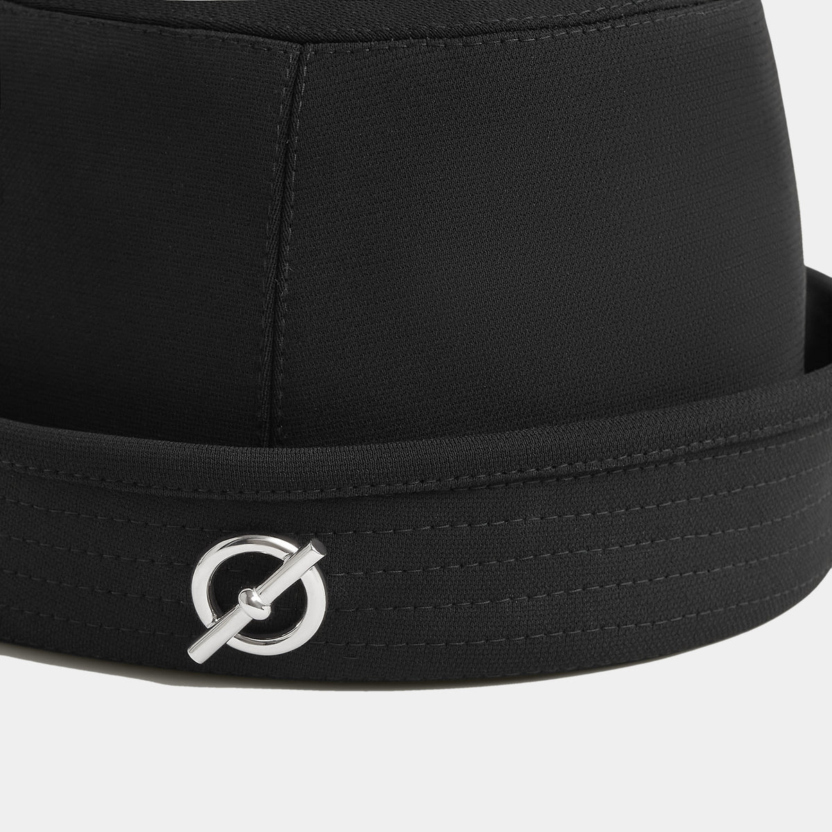 Hermes Matelot Glenan Docker Hat in Milano Jersey, Noir, Glenan Detail