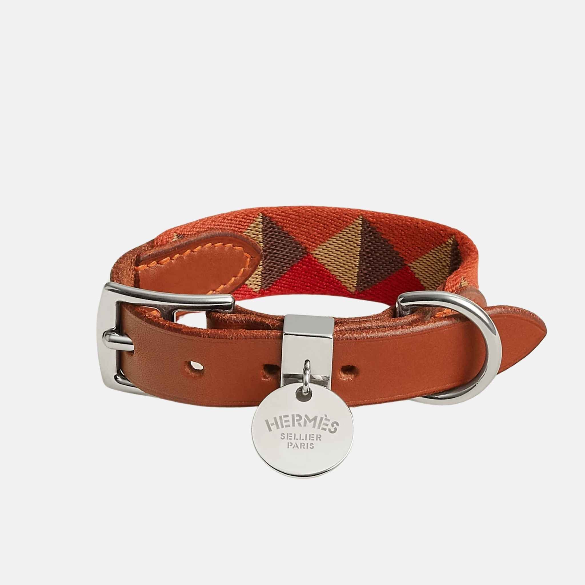 Hermes Medor Luxury Dog Collar, Paille