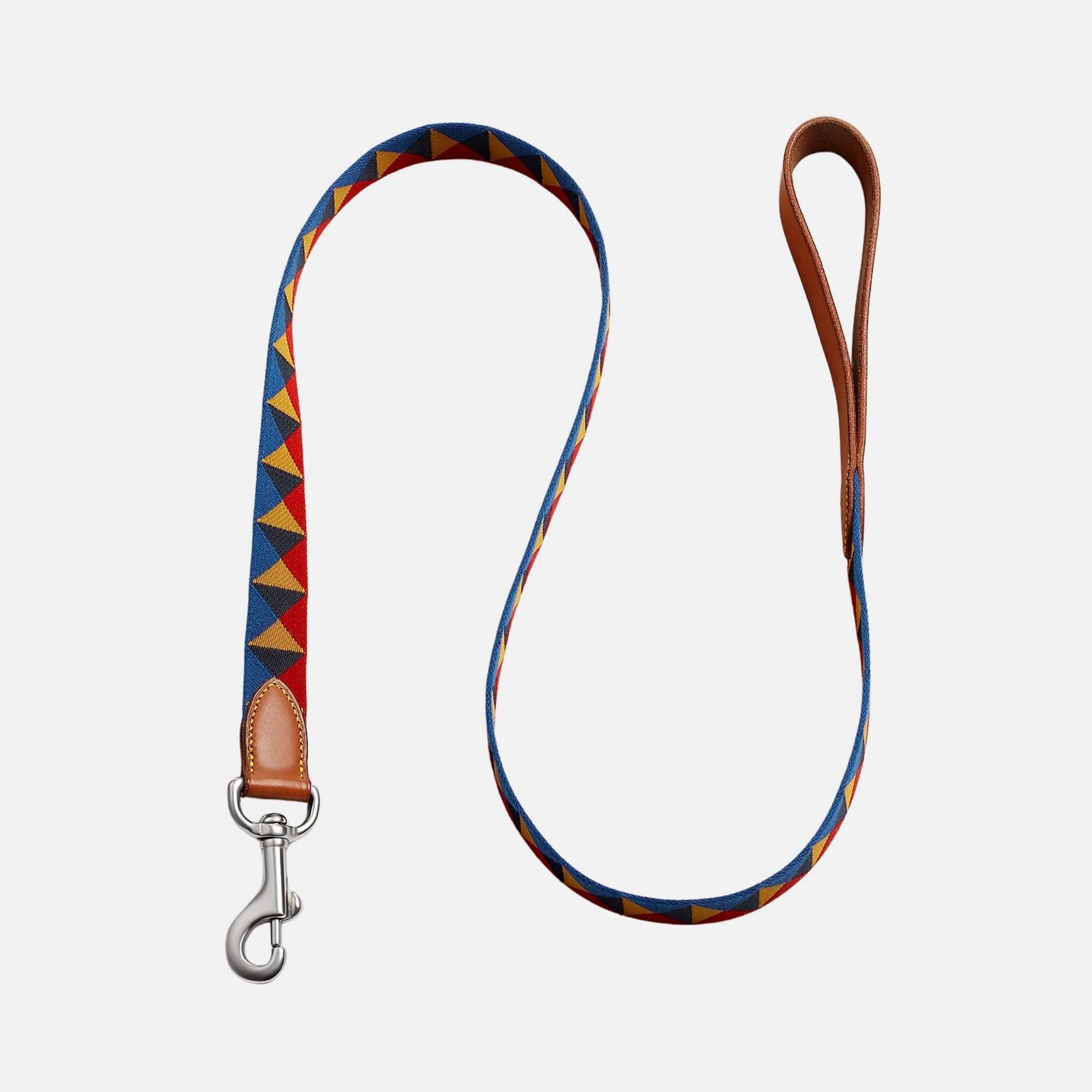 Hermes Medor Luxury Dog Leash, Blue Dark Irish