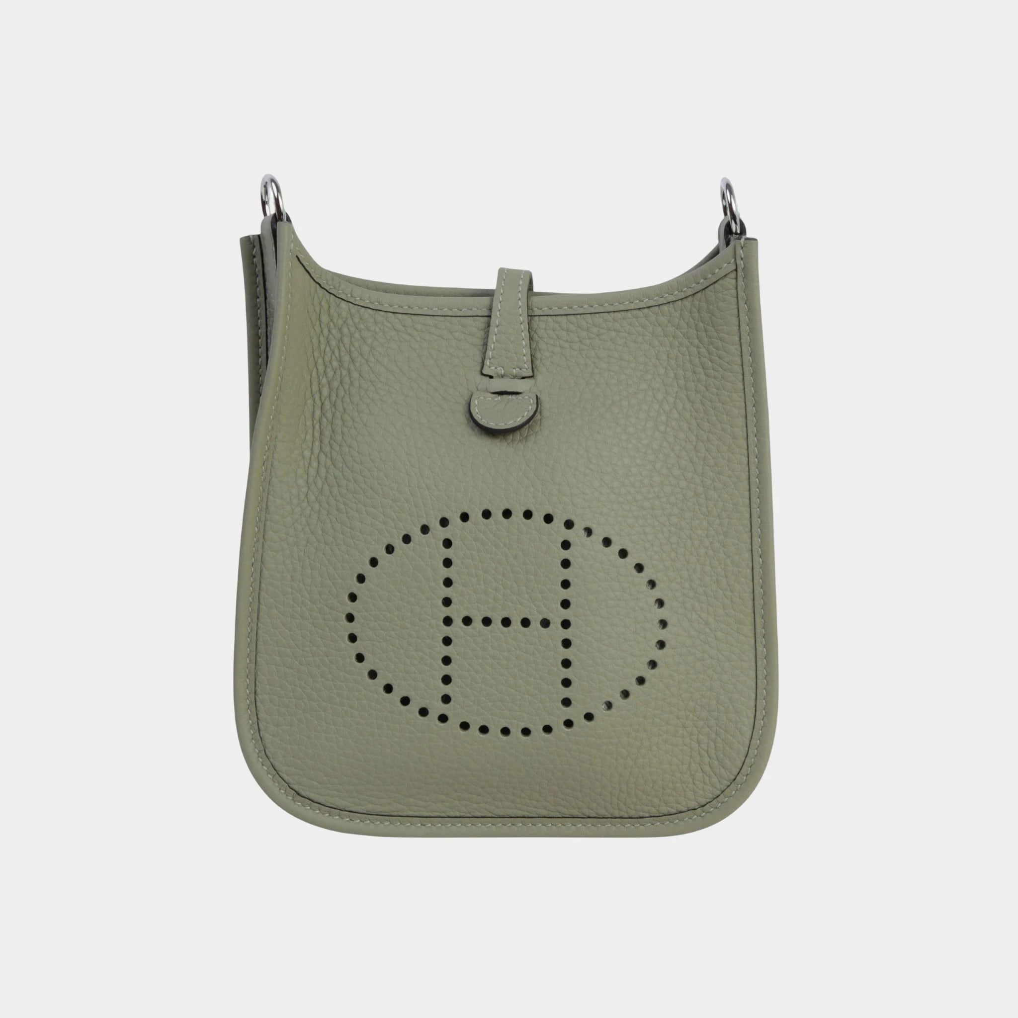 Hermes Mini Evelyne TPM Amazone 98 Clemence Sauge PHW, Front