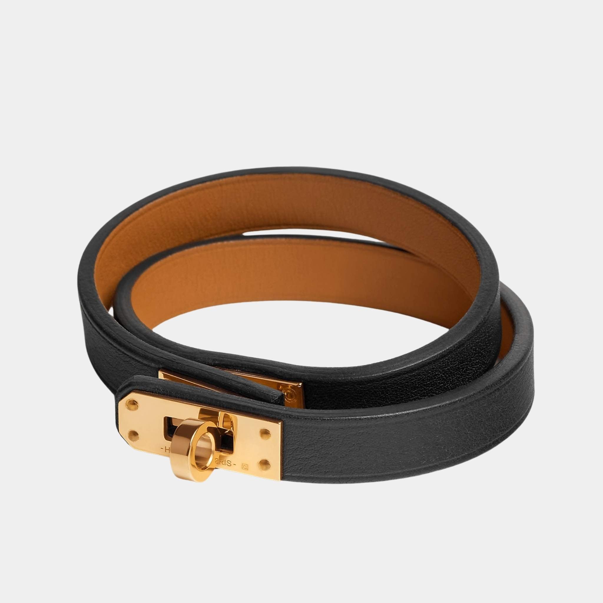 Hermes Mini Kelly Double Tour Bracelet Swift Calfskin, Noir