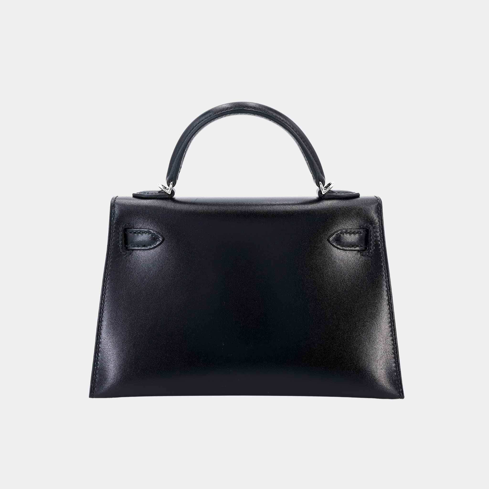 Hermes Mini Kelly II Box-Calf Black PHW, Back