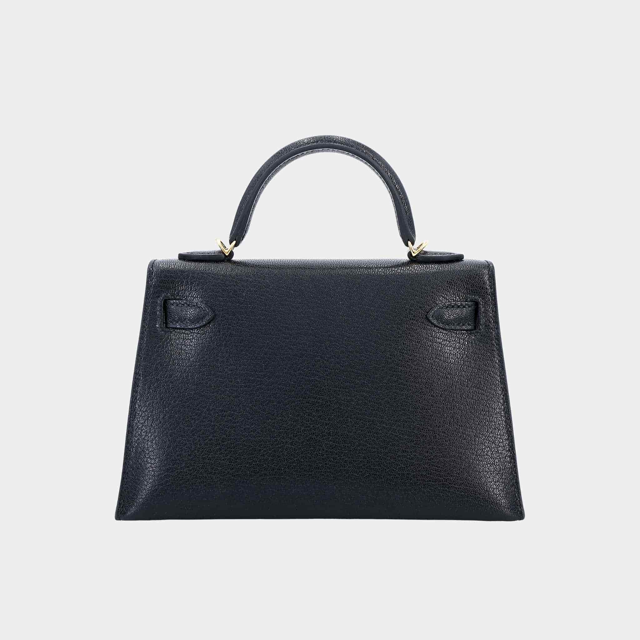 Hermes Mini Kelly II Chevre Black GHW, Back