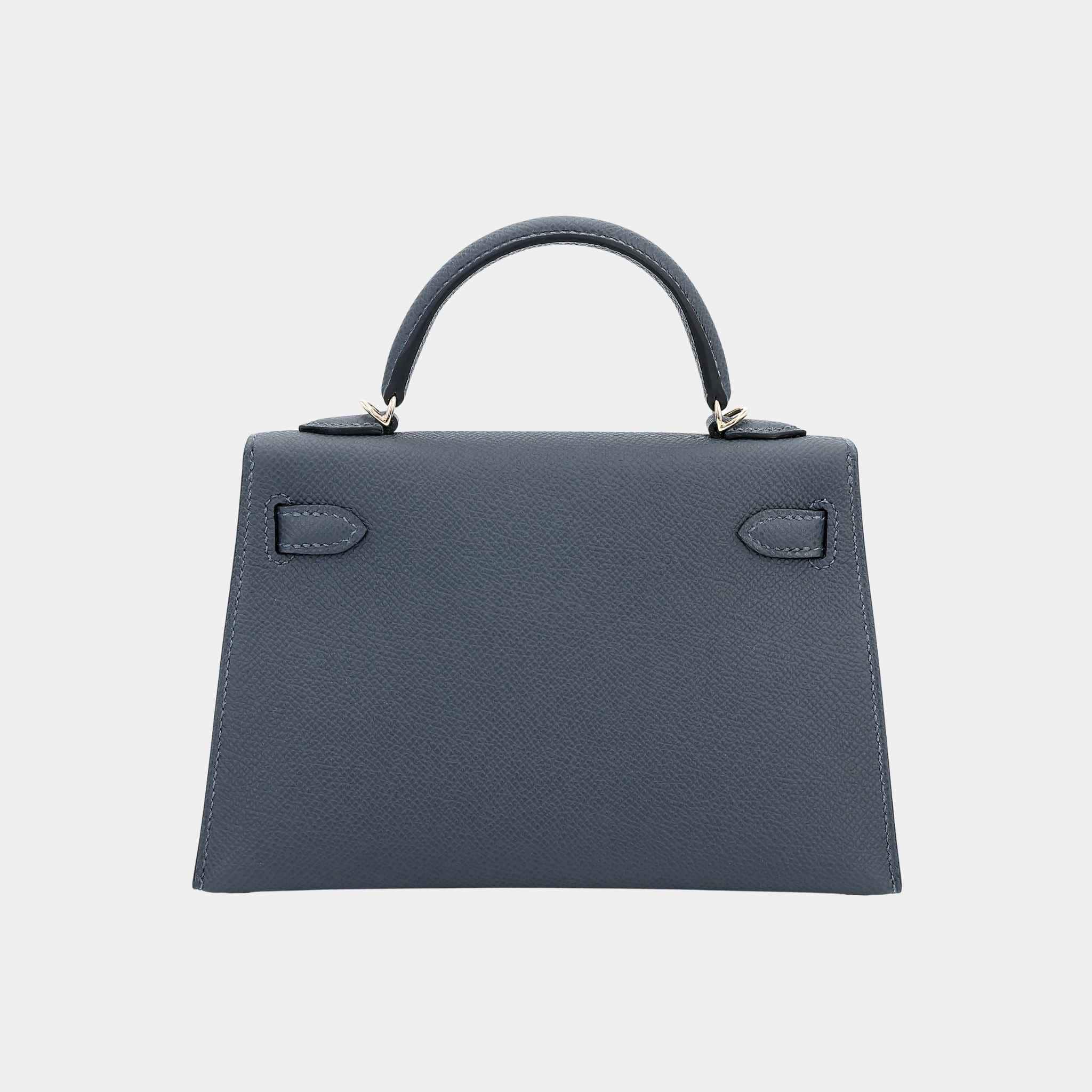 Hermes Mini Kelly II Epsom Gris Misty PBHW, Back