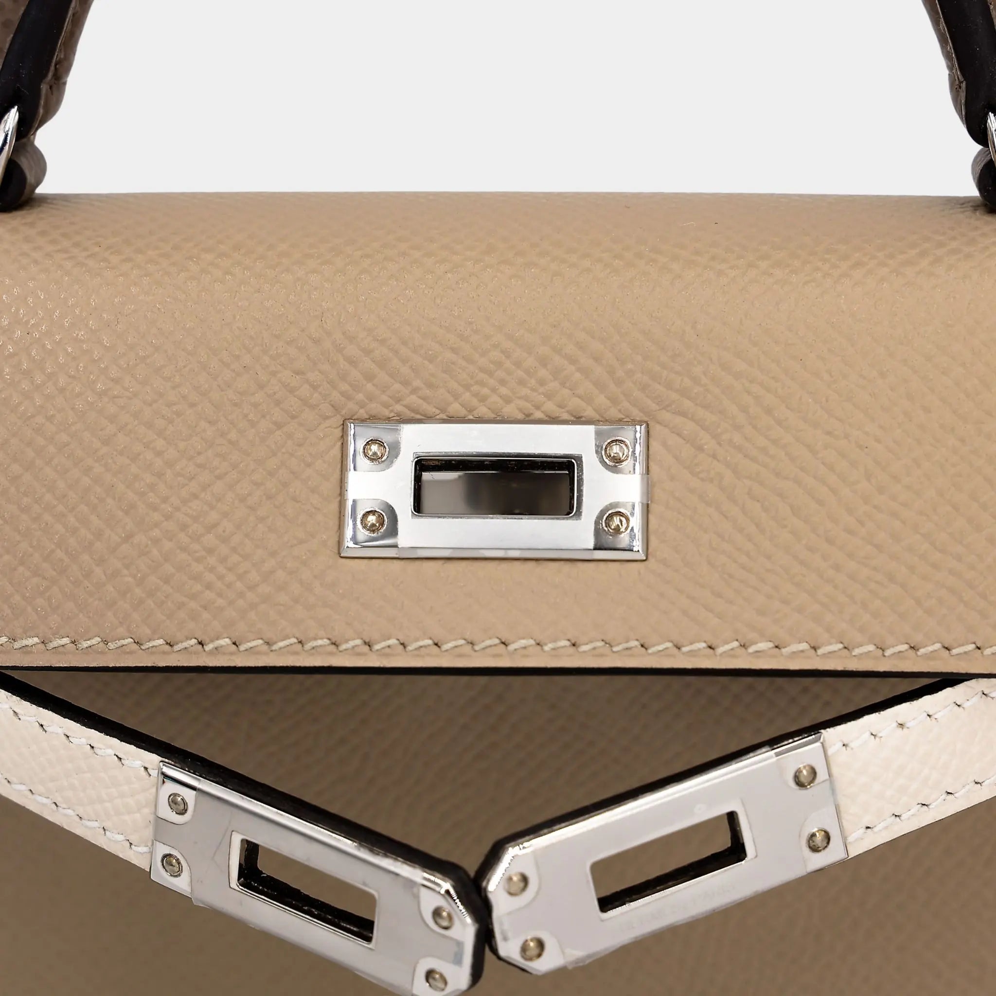 Mini Kelly II Epsom Trench/Craie/Etoupe PHW, Lock