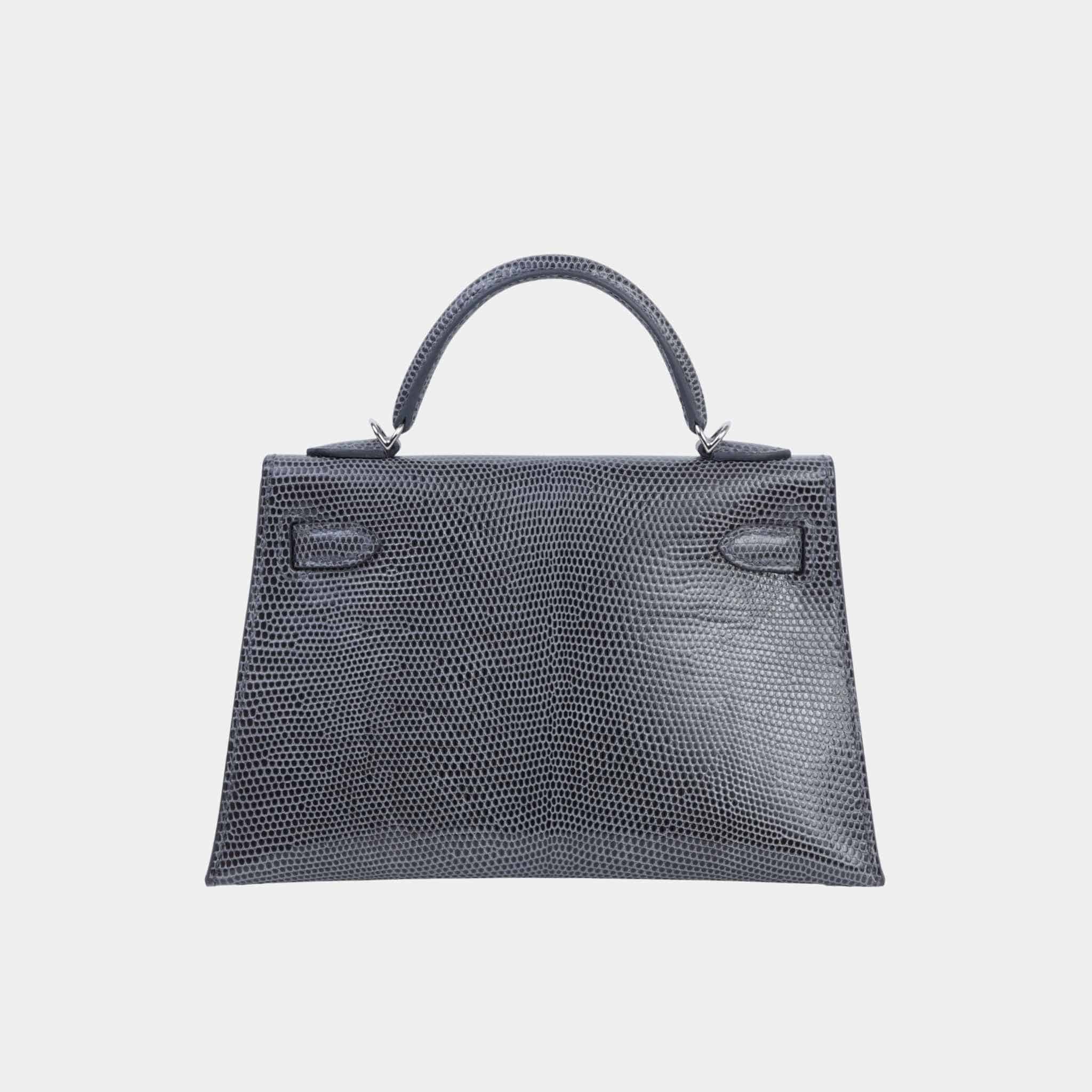 Hermes Mini Kelly II Lizard Ardoise PHW, Back