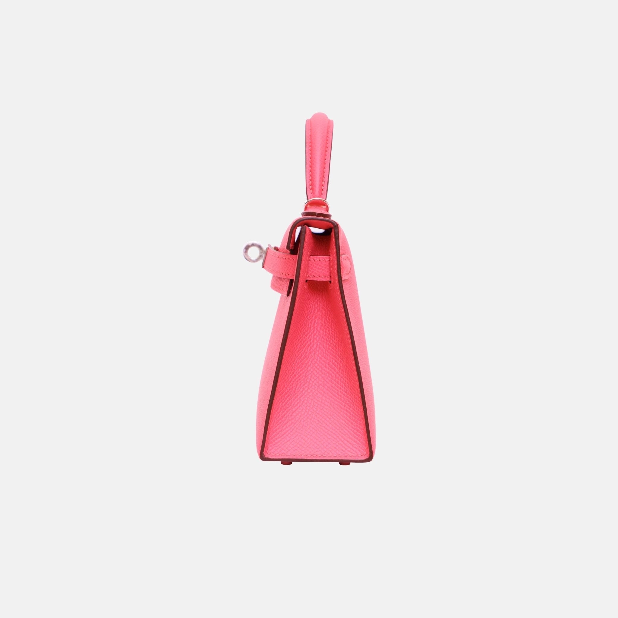 Hermes Mini Kelly Rose Azalee Epsom PHW, Side