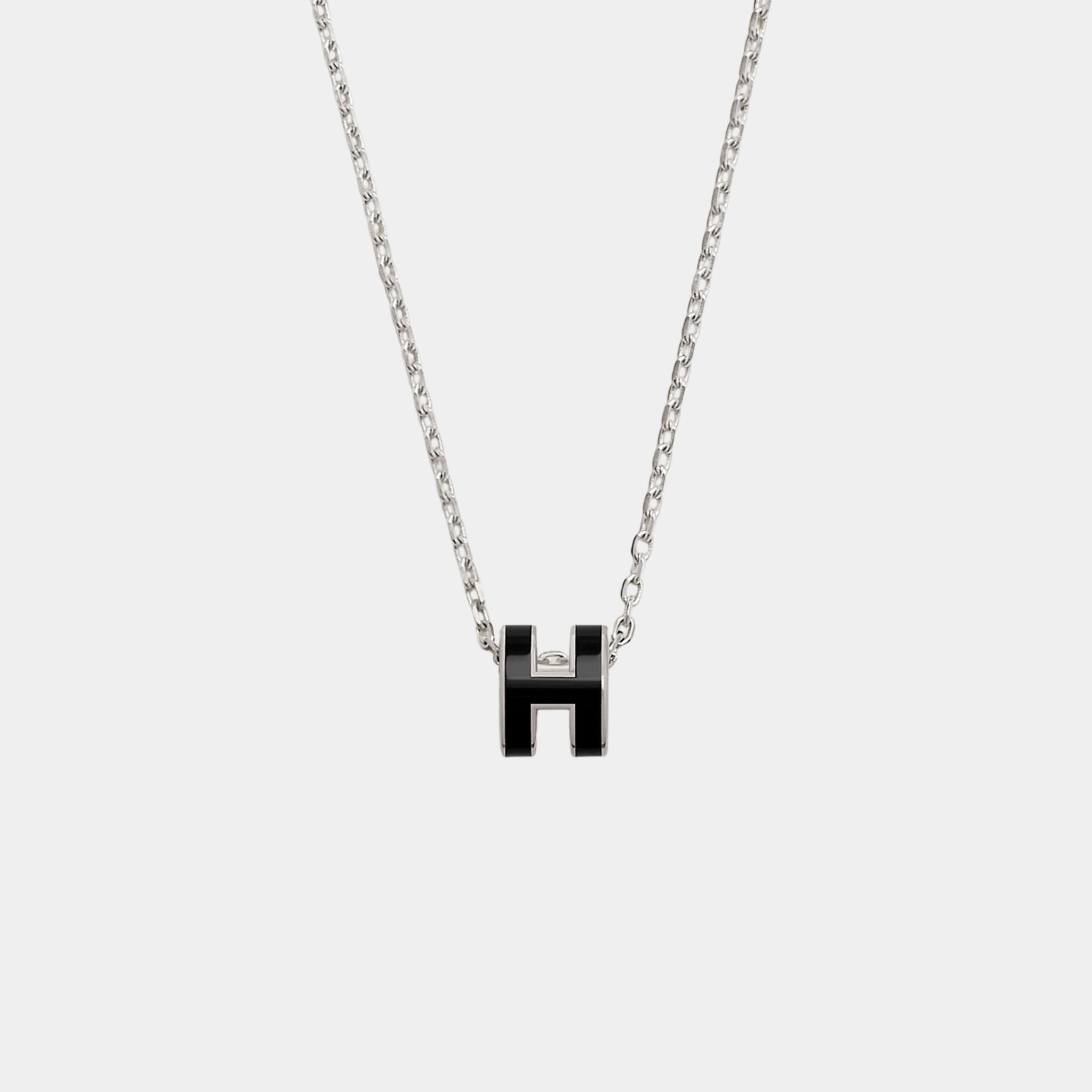 Mini Pop H Pendant Palladium Plated, Noir