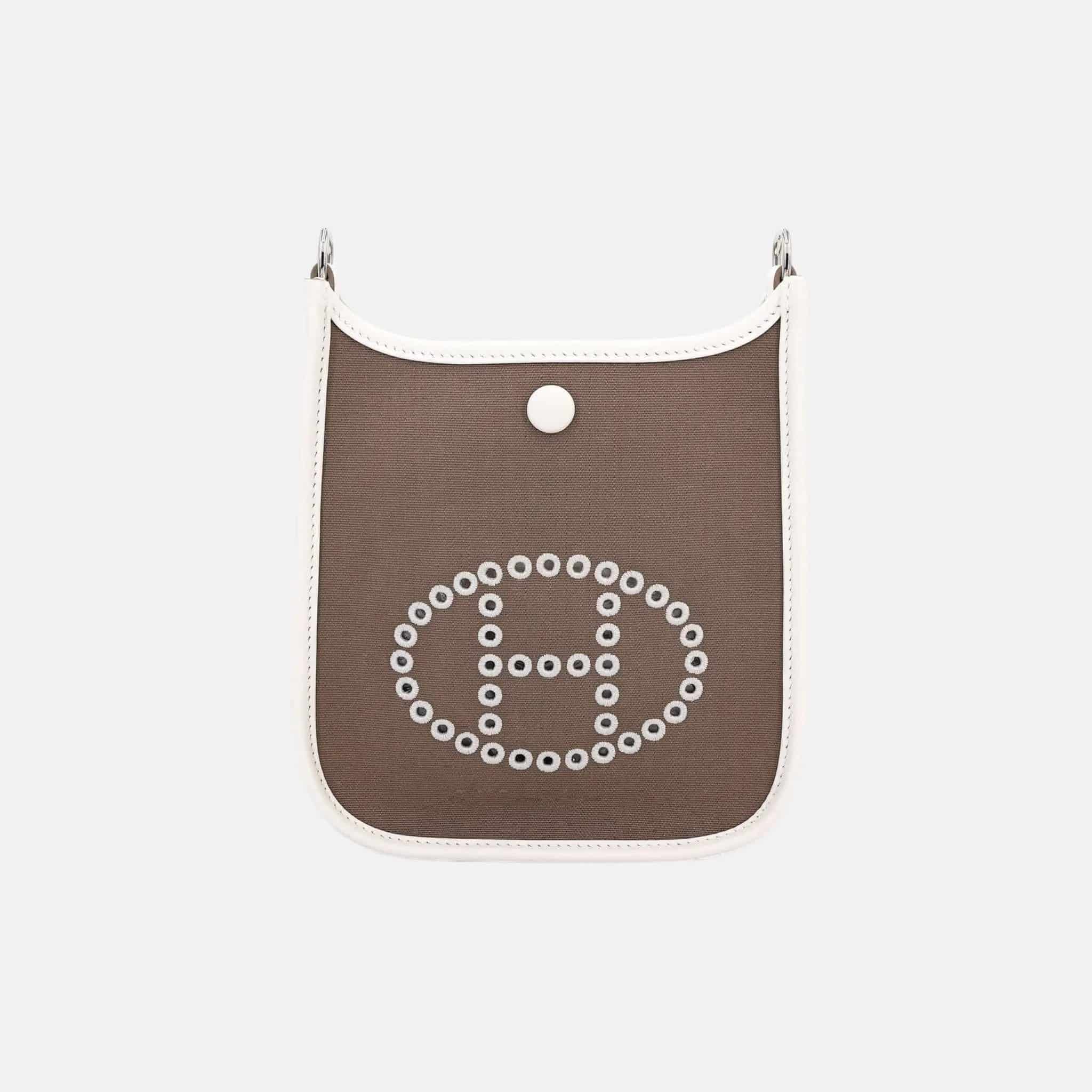 Hermes Neo Evelyne 29 Swift/Canvas Etoupe - Gris Pale PHW, Front