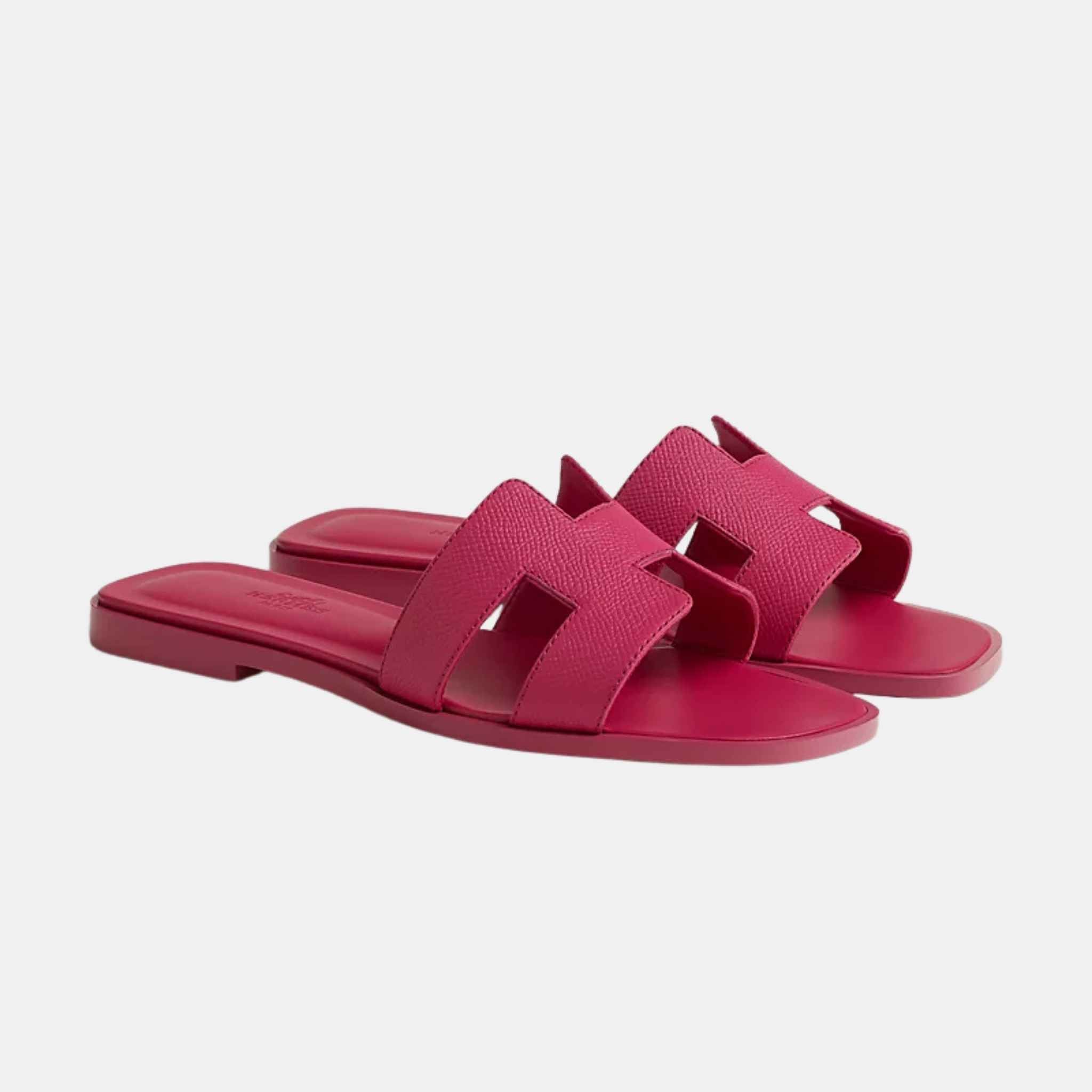 Hermes Oran Sandal Epsom Calfskin Rose Bougainvillier, Front