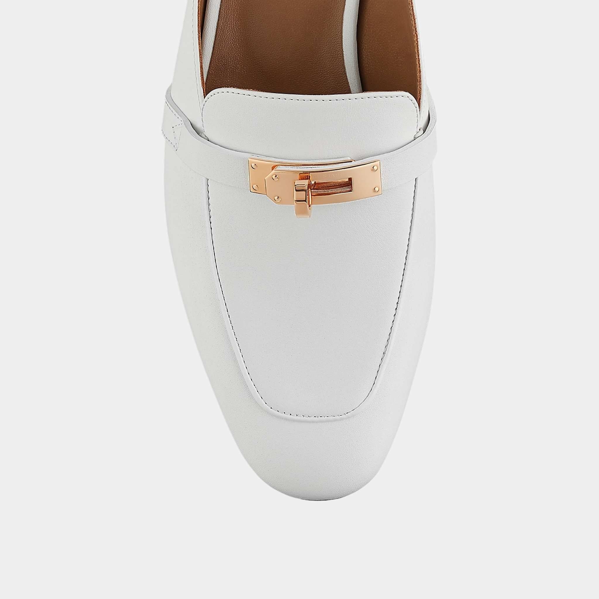 Hermes Oz Mule Calfskin RGHW, Blanc, Top