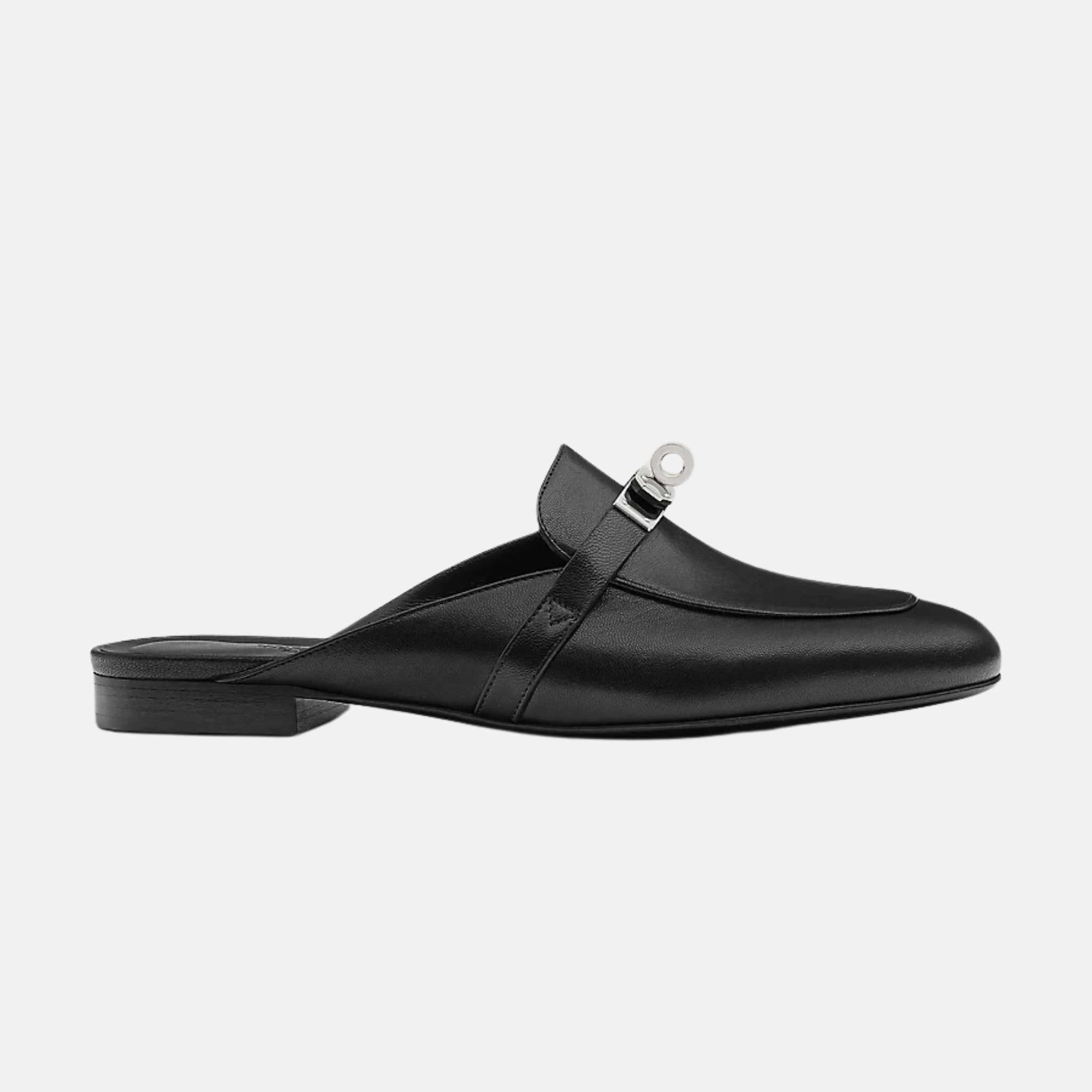 Hermes Oz Mule Goatskin PHW, Black, Side