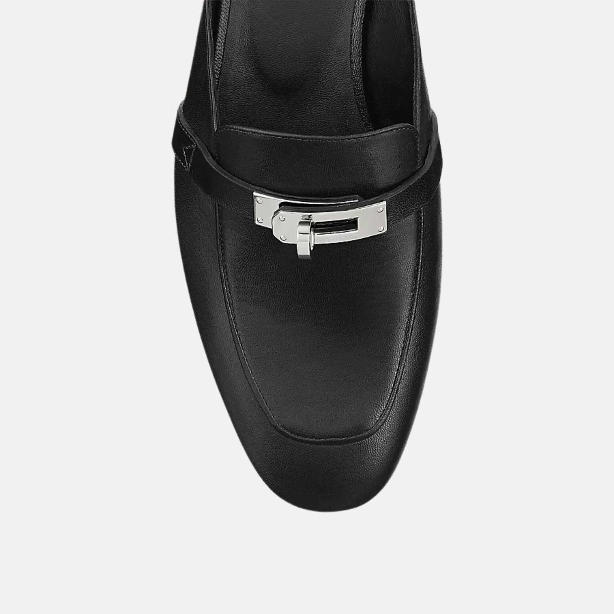 Hermes Oz Mule Goatskin PHW, Black, Top