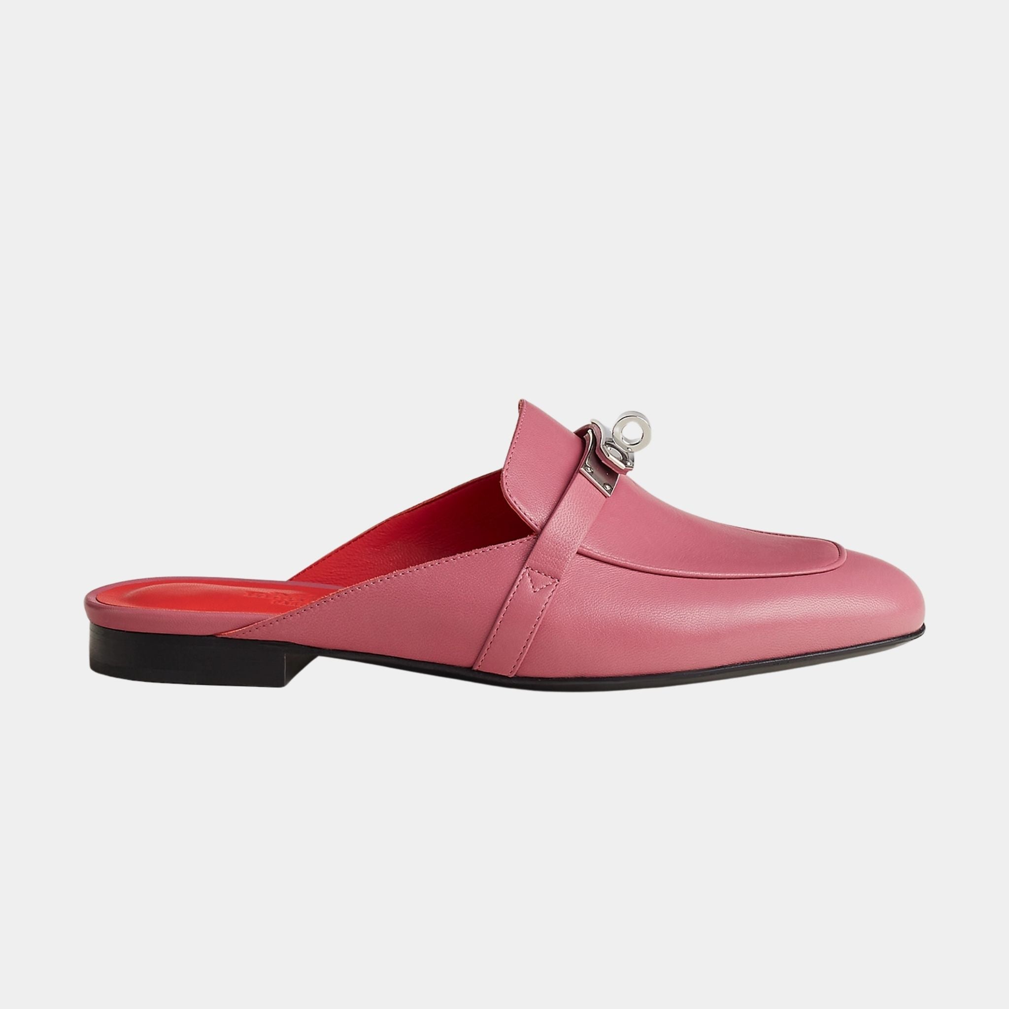 Hermes Oz Mule in Goatskin PHW, Rose Aphrodite, Side