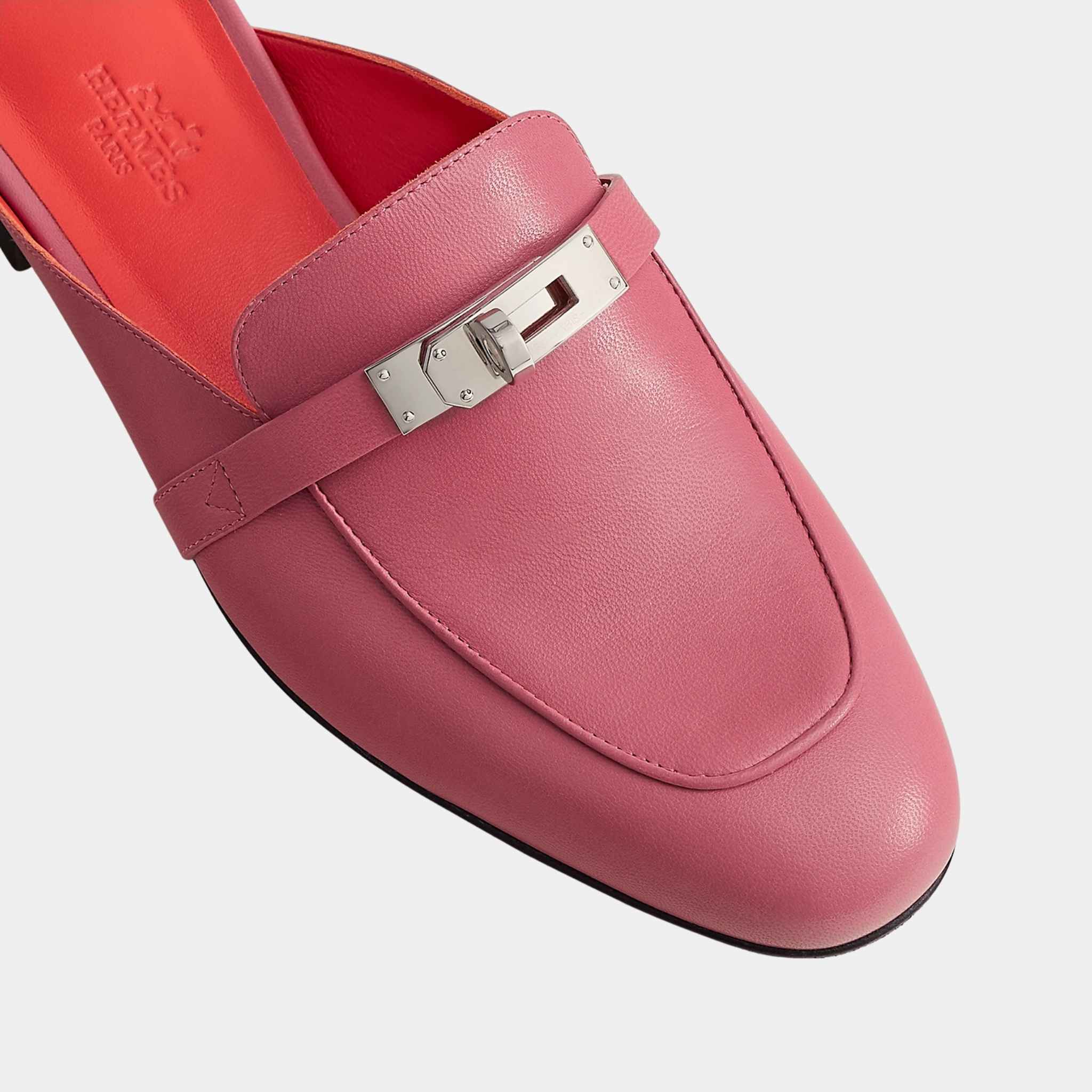 Hermes Oz Mule in Goatskin PHW, Rose Aphrodite, Top