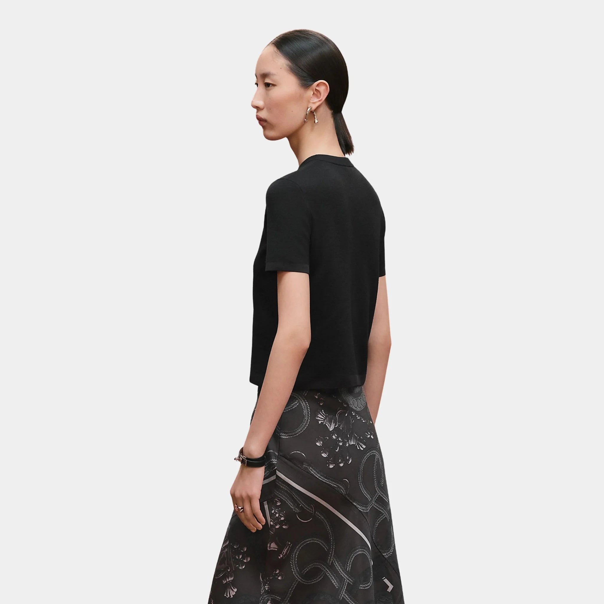 Hermes Palefroi Remix Short-sleeve Sweater in Knit, Noir, Back