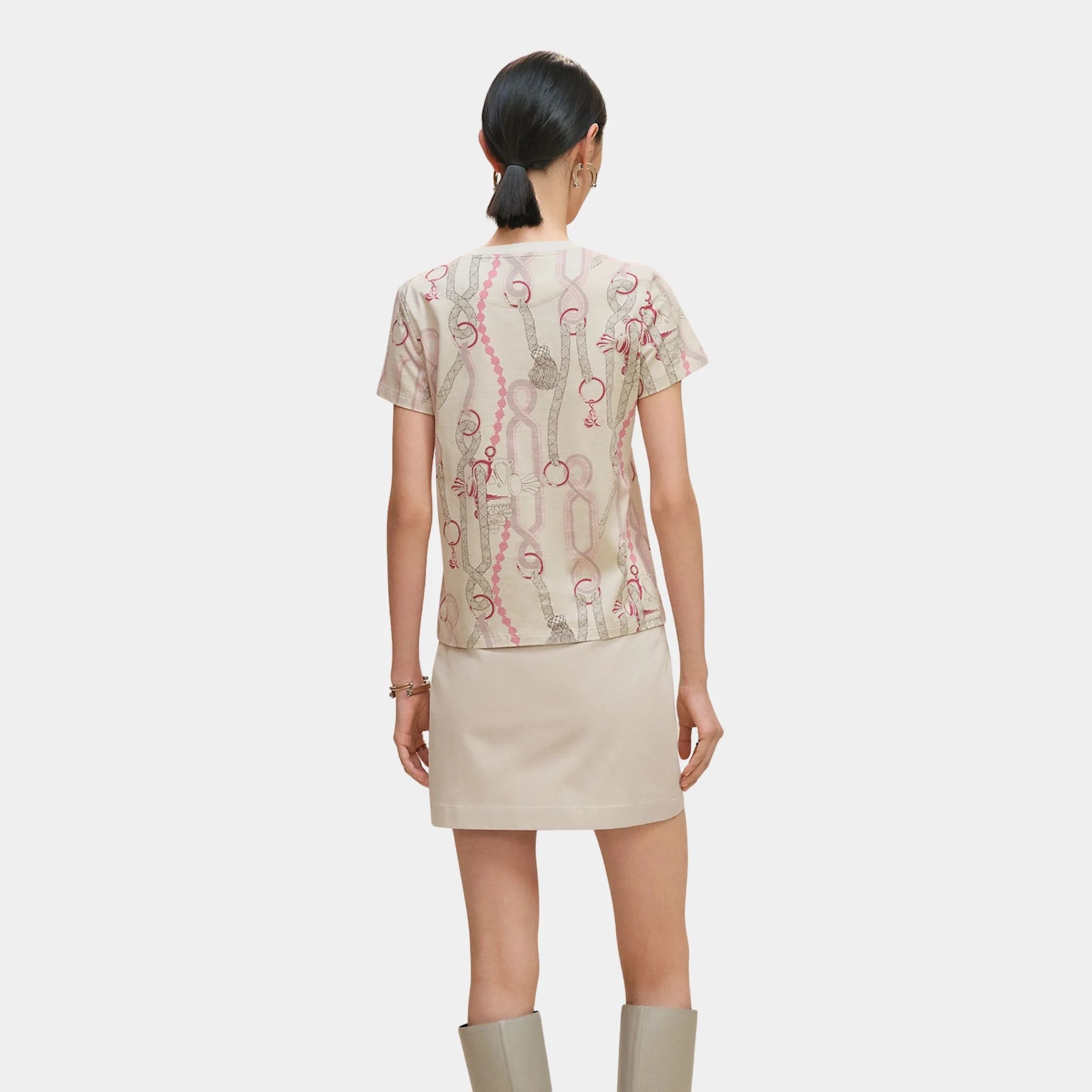 Hermes Palefroi Remix Straight T-shirt, Beige Avoine, Back