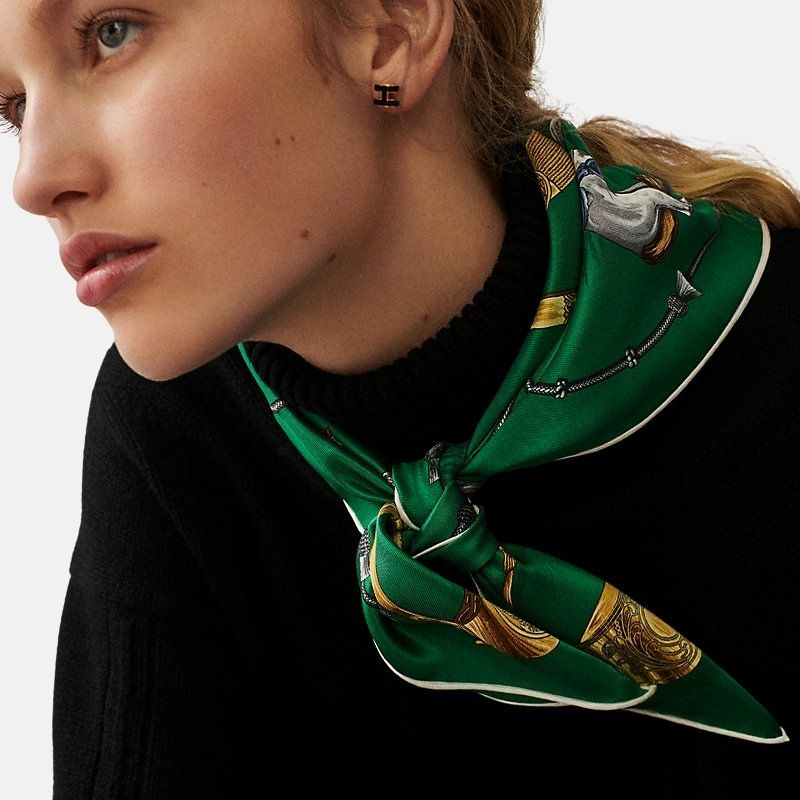 Hermes Pampa Scarf 70, Green, Model