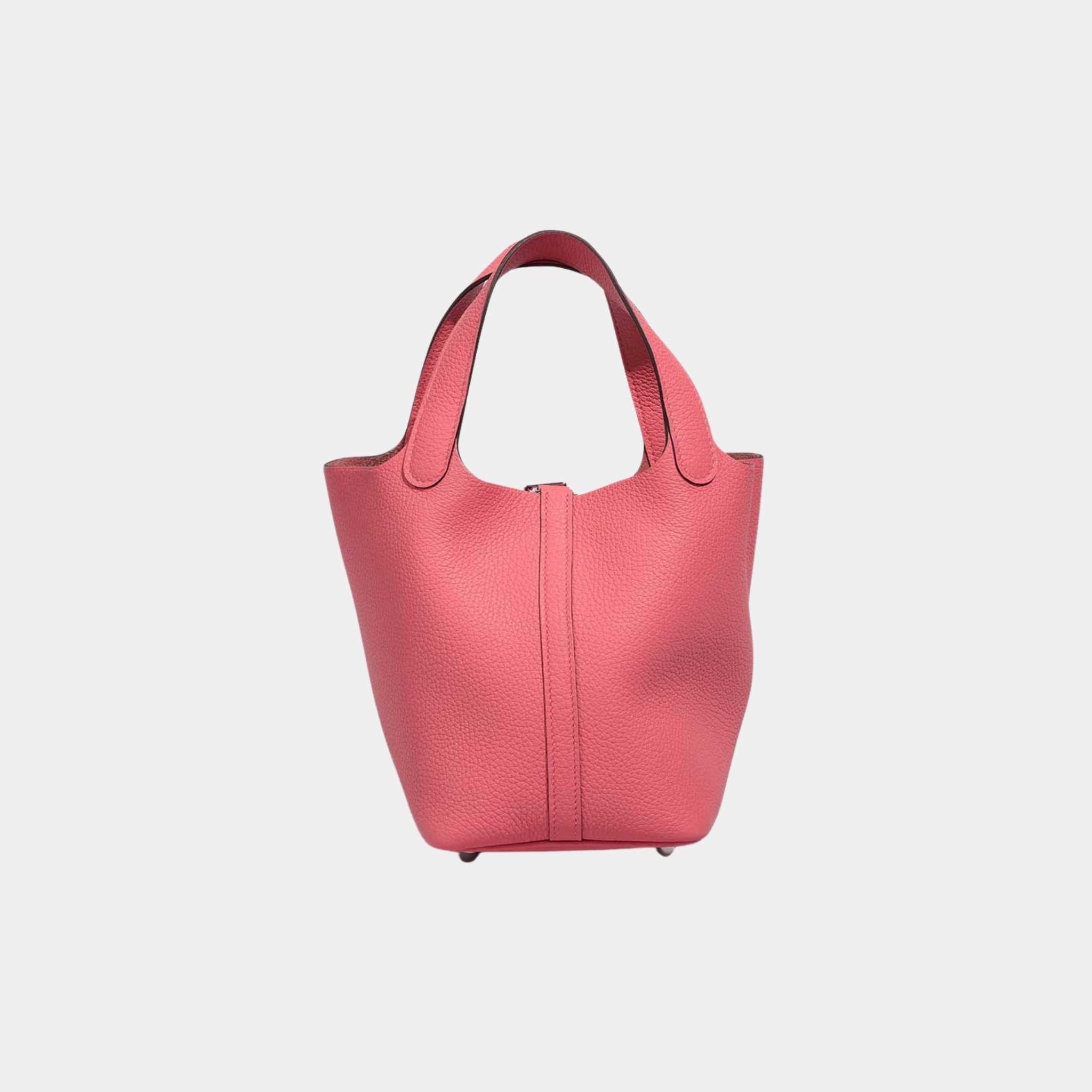 Hermes Picotin 18 Clemence Rose Azalee, Back