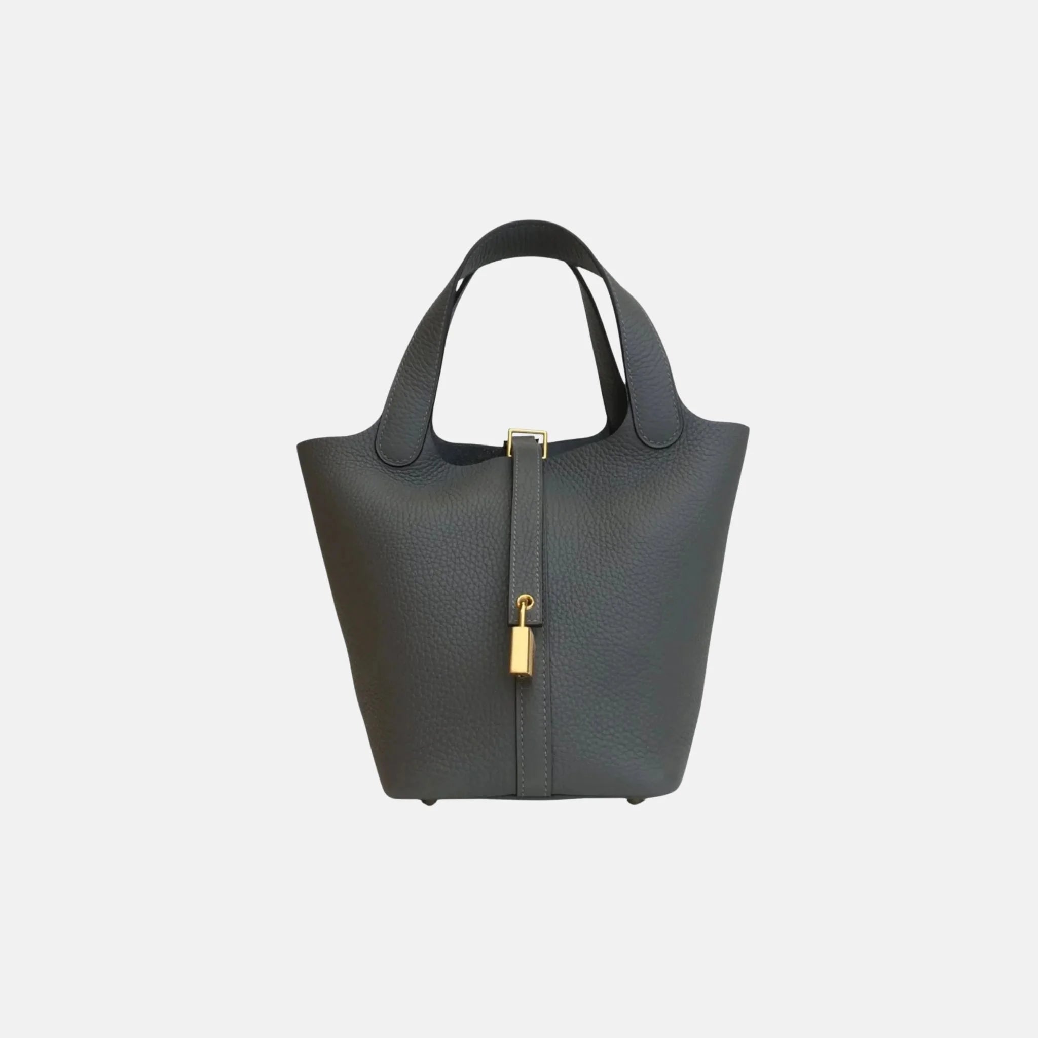 Hermes Picotin 18 Gris Meyer Clemence GHW, Front