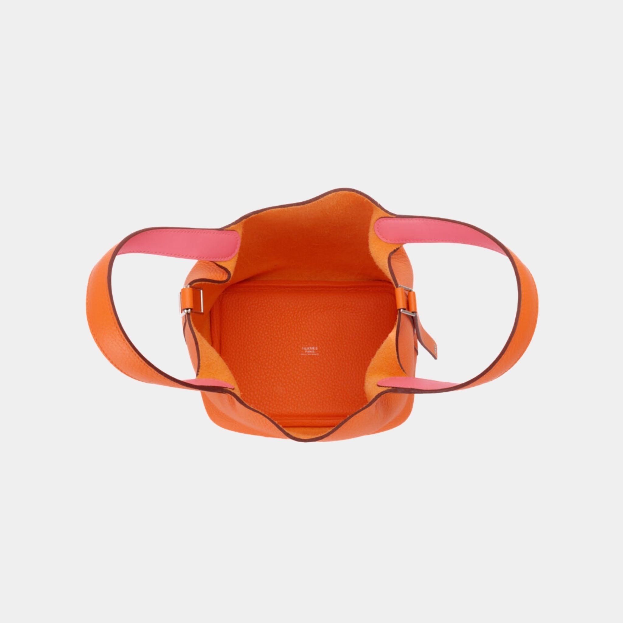 Hermes Picotin 18 Orange Minium Clemence And Rose Azalee Swift PHW, Top