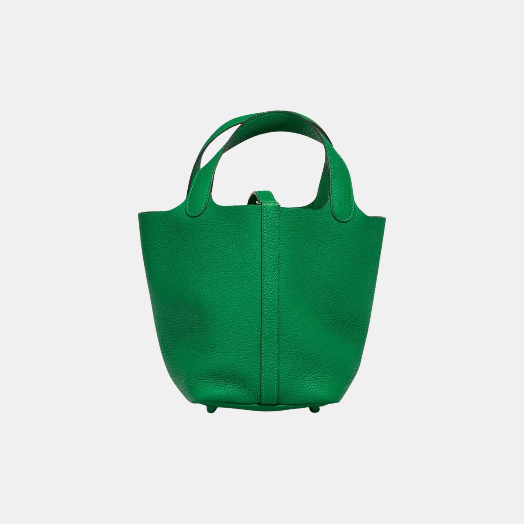 Hermes Picotin 18 Taurillon Clemence Bambou, Back