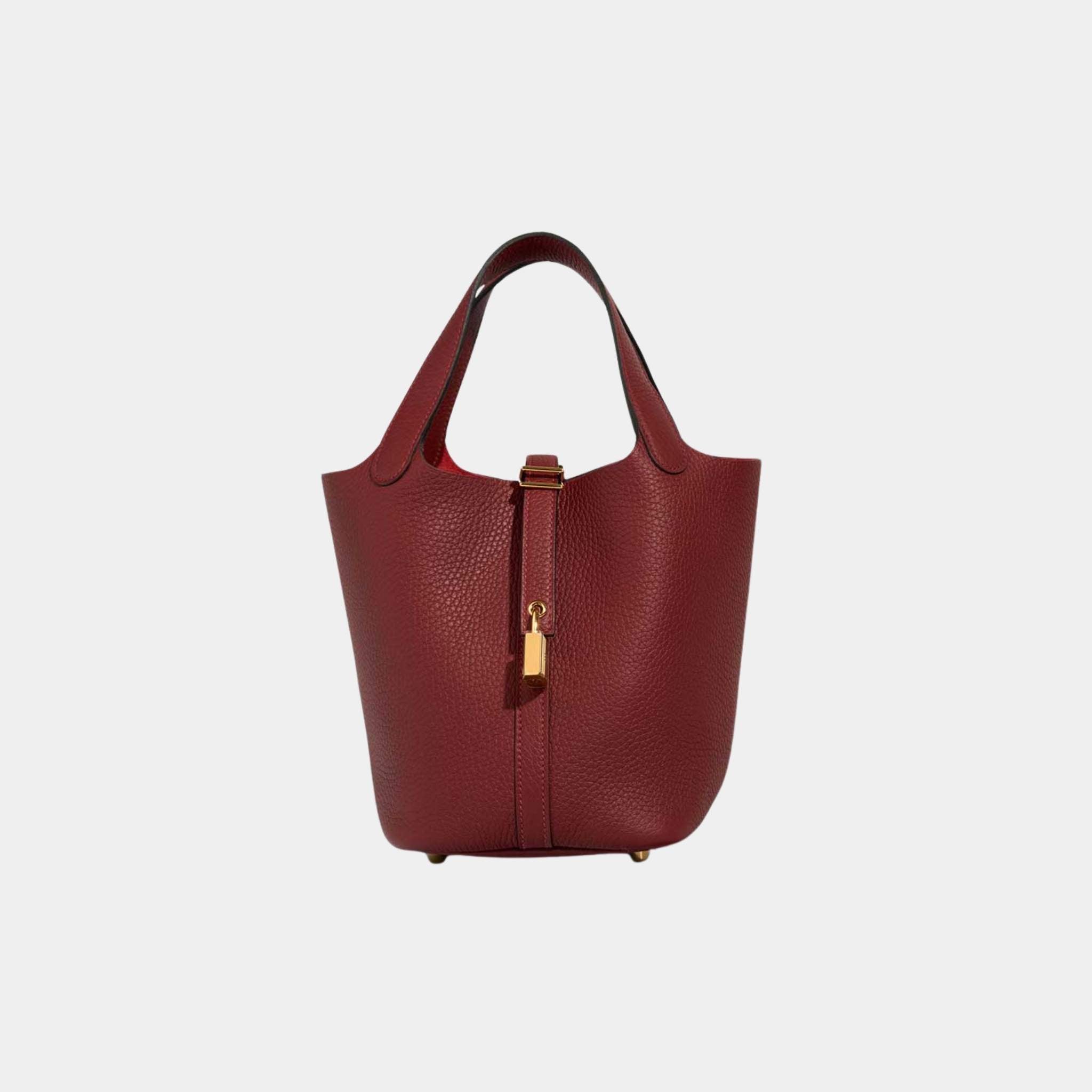 Hermes Picotin 18 Taurillon Clemence Rouge H PHW, Front