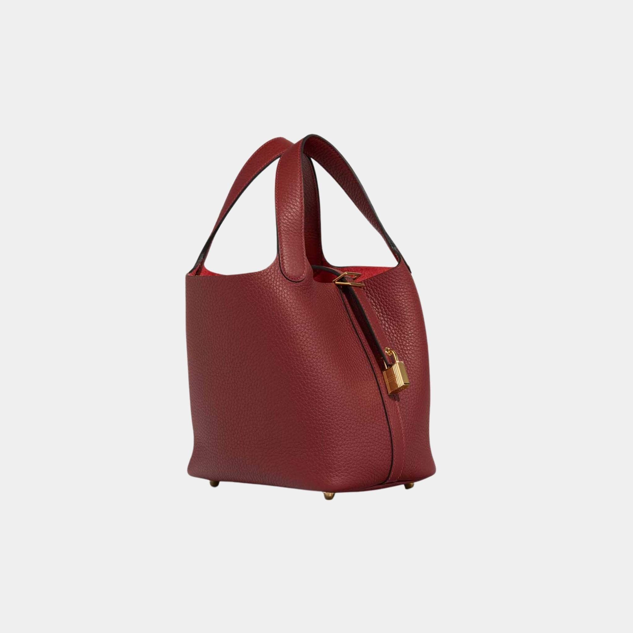 Hermes Picotin 18 Taurillon Clemence Rouge H PHW, Side
