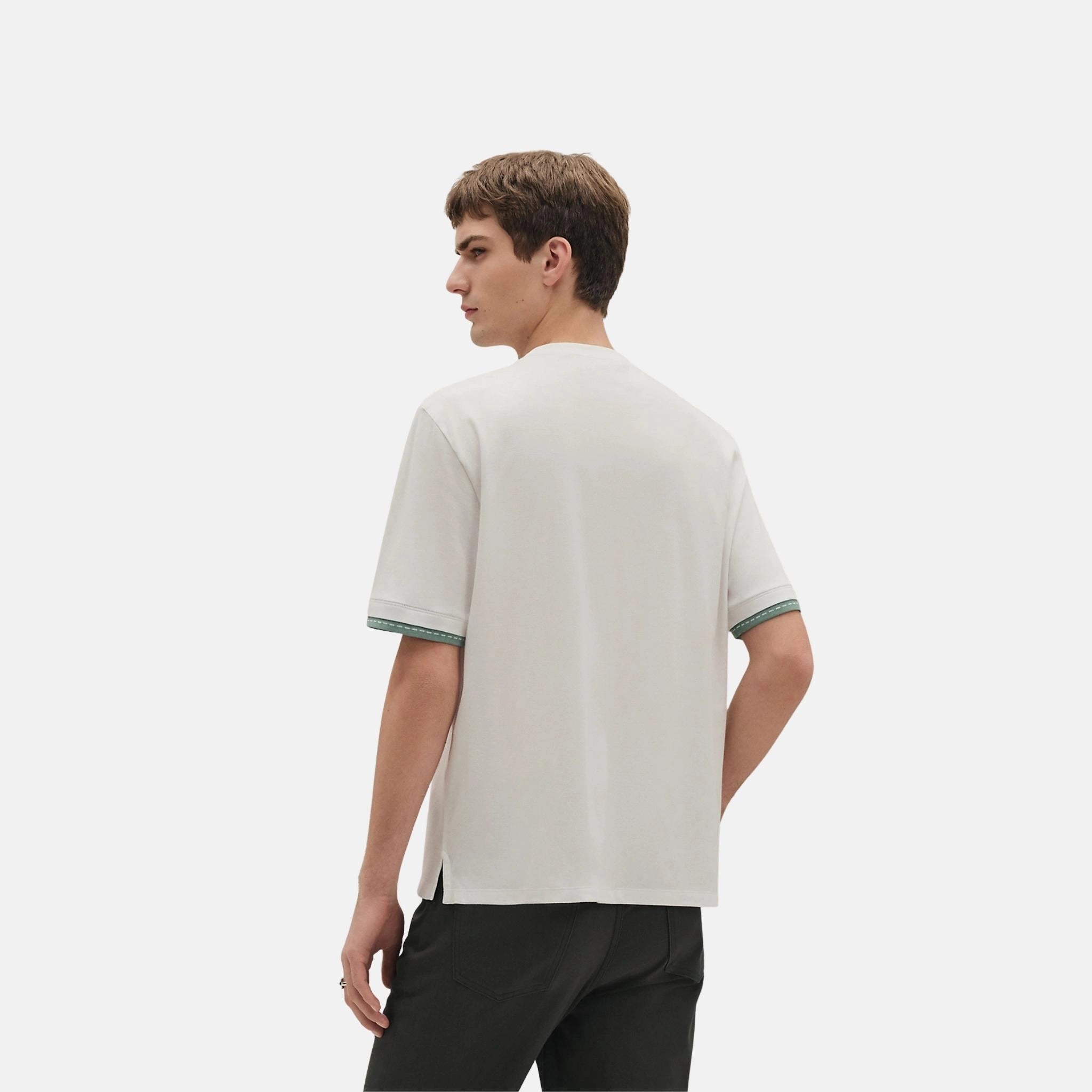 Hermes Piqures Sellier T-Shirt, Blanc, Back