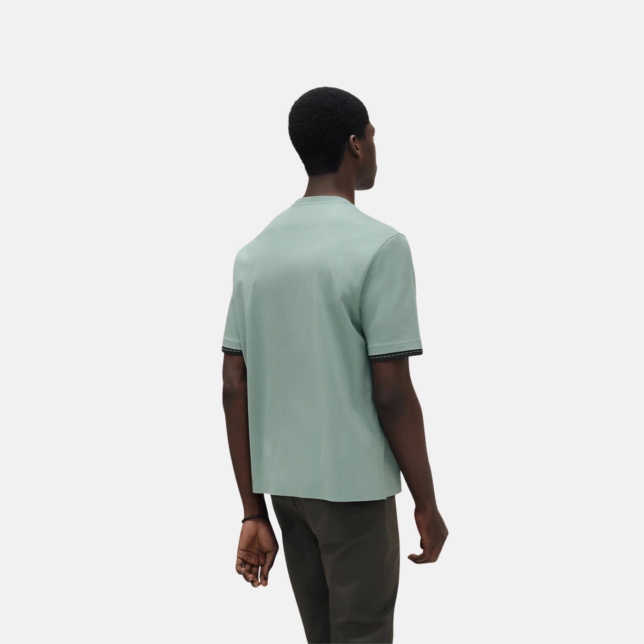 Hermes Piqures Sellier T-Shirt, Celedon, Back