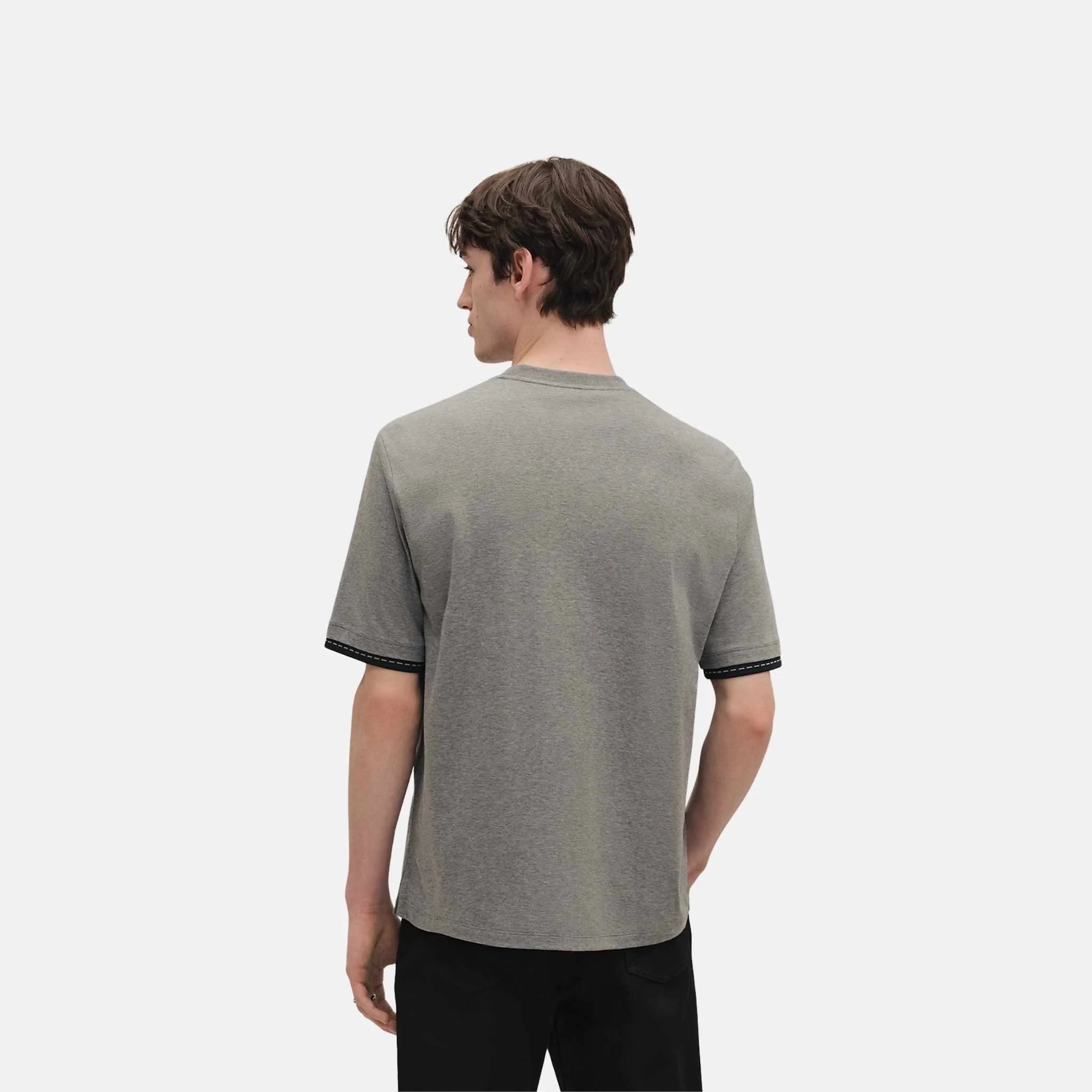 Hermes Piqures Sellier T-Shirt, Gris, Back