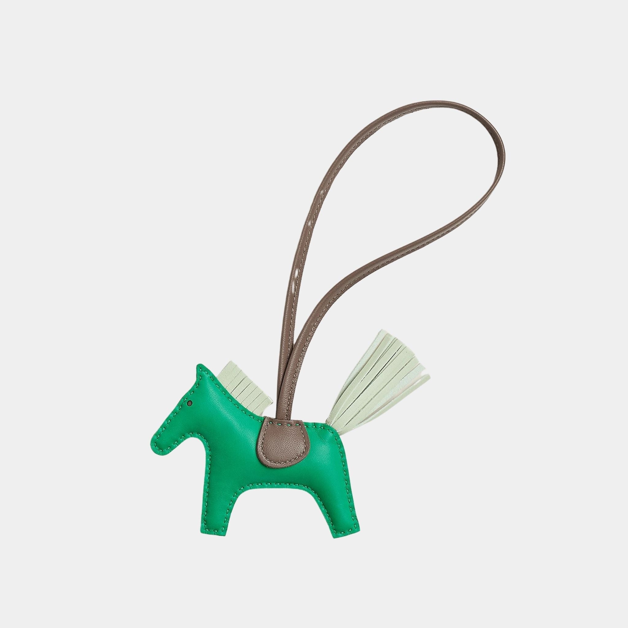 Hermes Rodeo PM Charm, Menthe, Vert Fizz, Etoupe