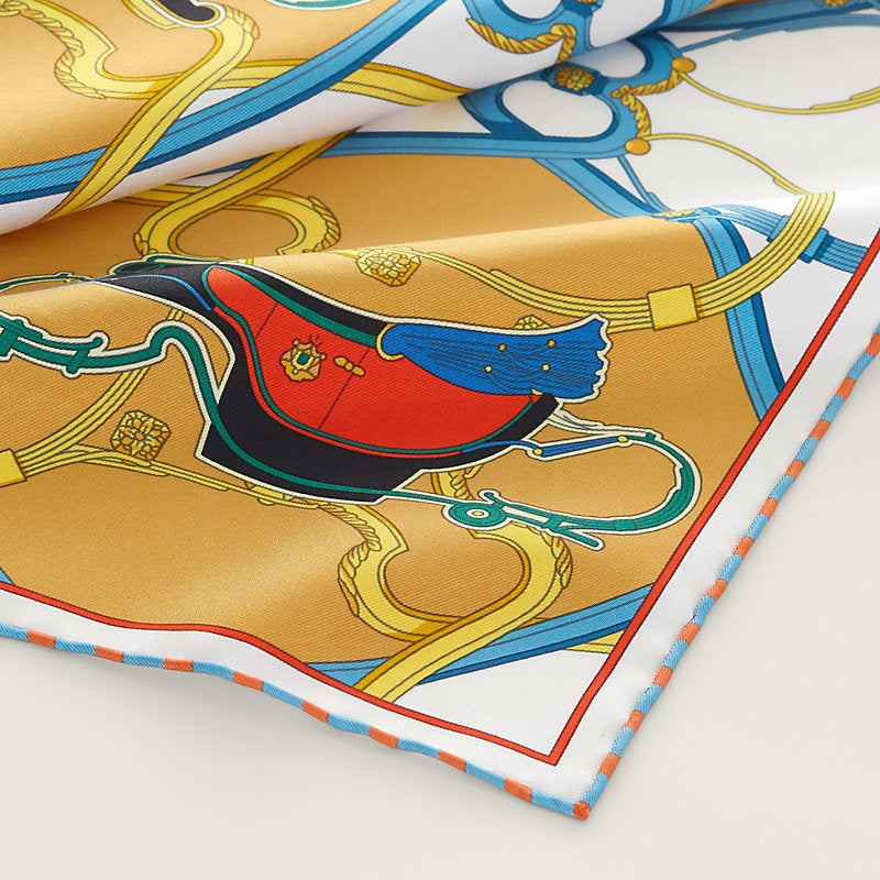 Hermes Springs Remix Scarf 45, Beige, Close