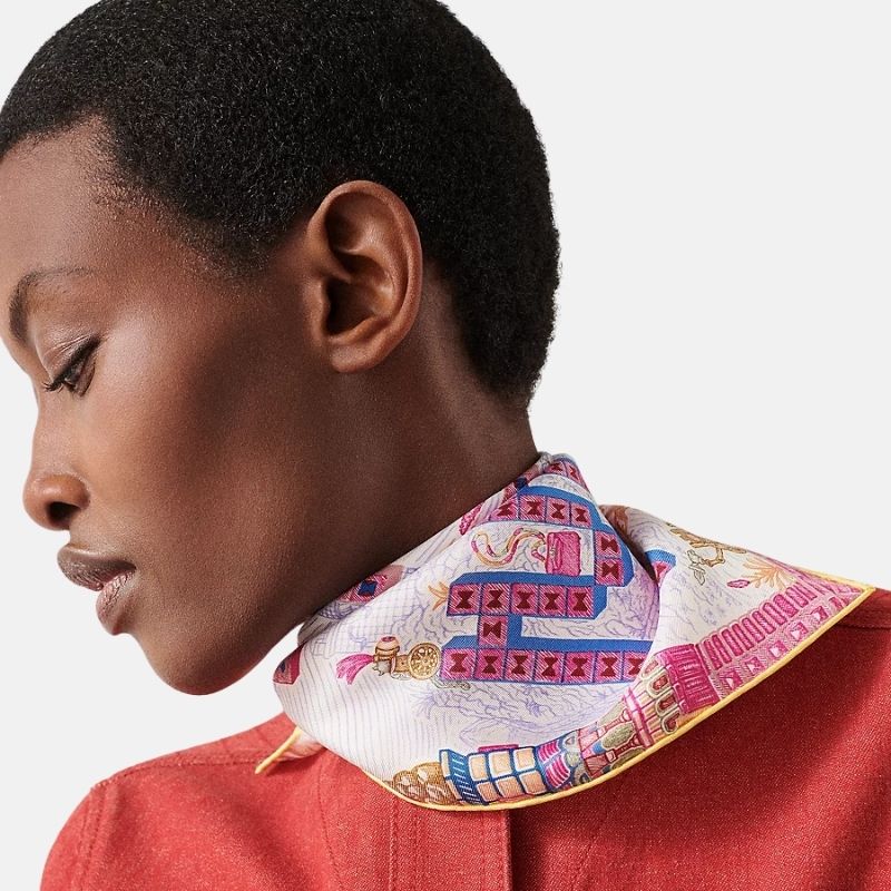 Hermes Super Silk Quest Detail Scarf 45, Violet, Model