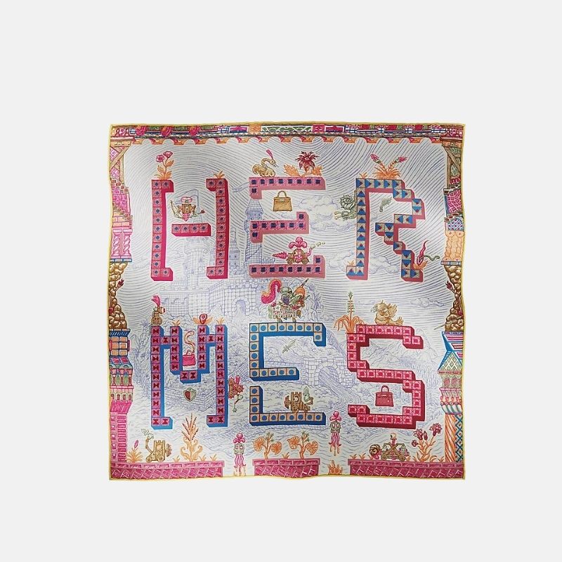 Hermes Super Silk Quest Detail Scarf 45, Violet