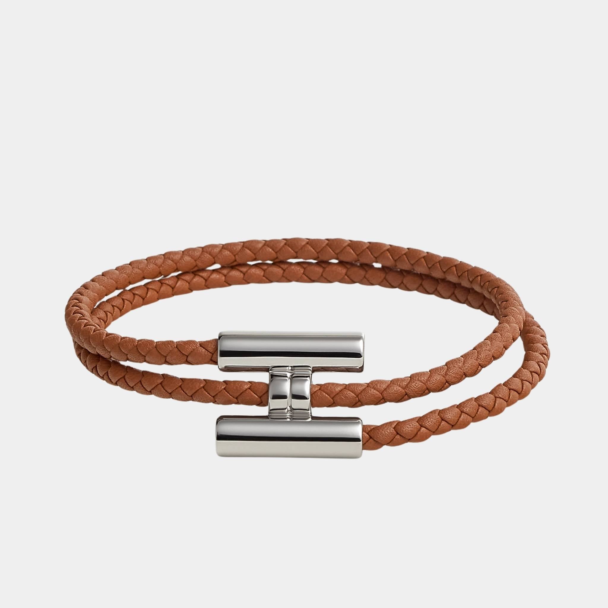 Hermes Tournis Tresse Bracelet Palladium Plated, Gold