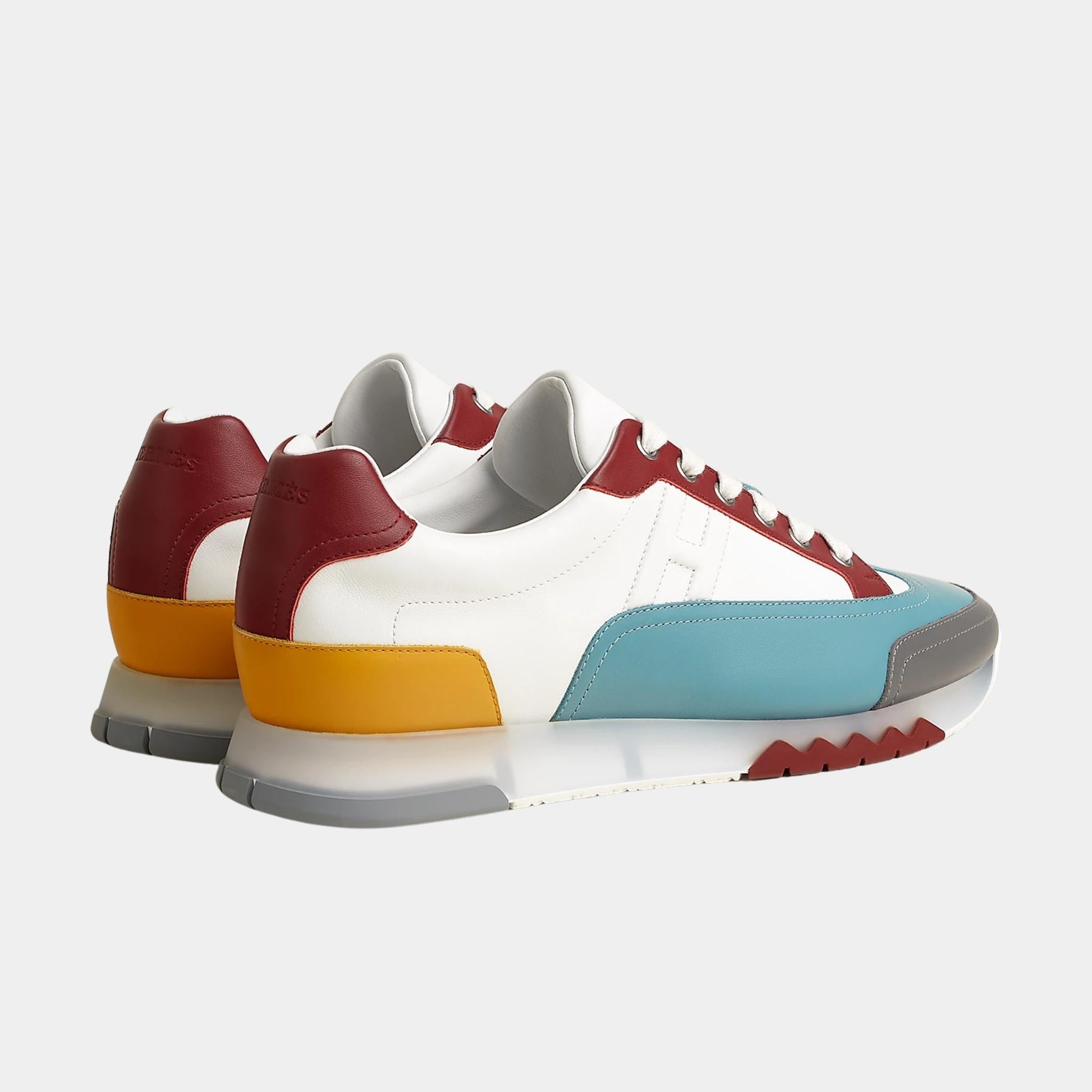 Hermes Trail Sneaker Calfskin, Multicolor Bleu Mineral, Back