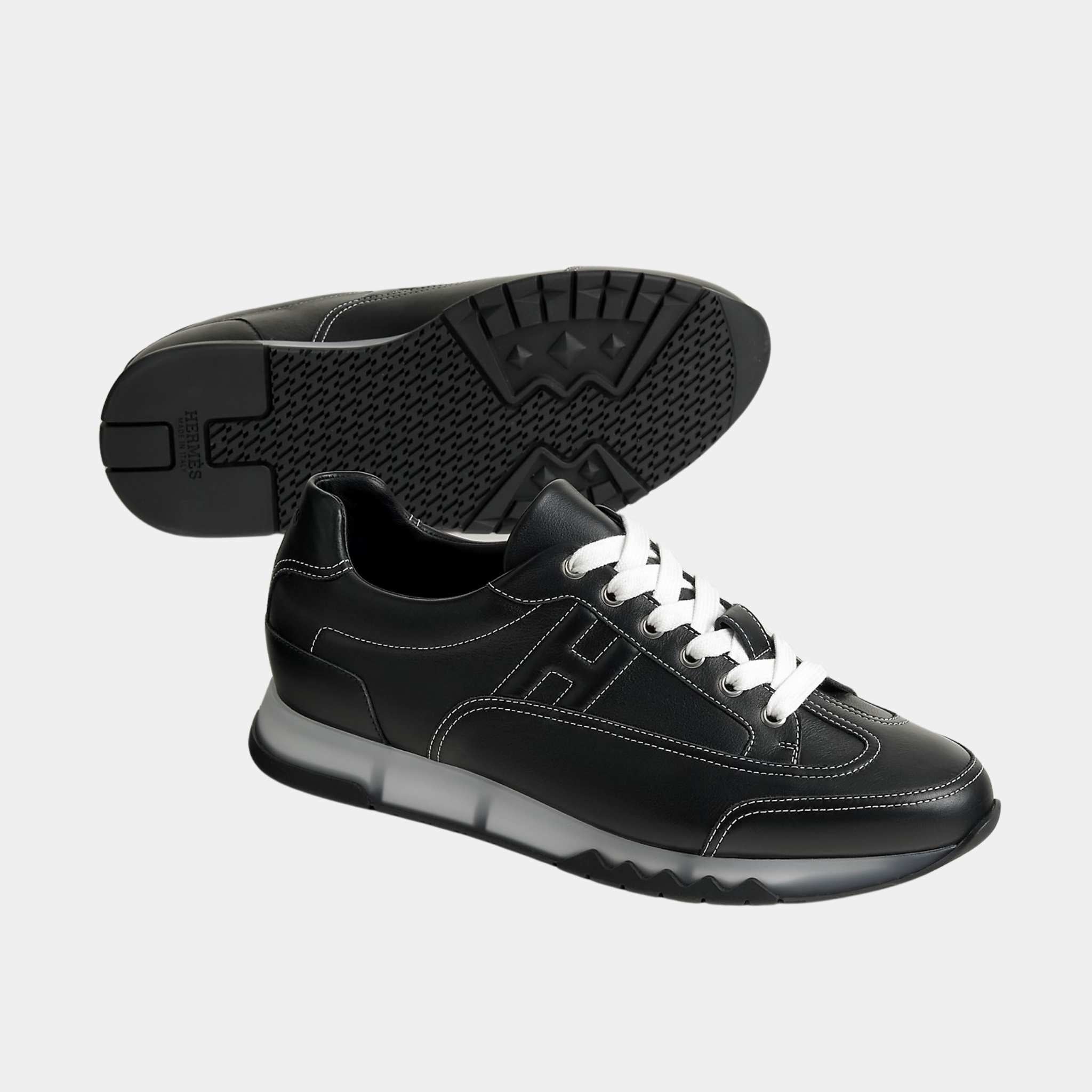 Hermes Trail Sneaker Calfskin, Noir, Front