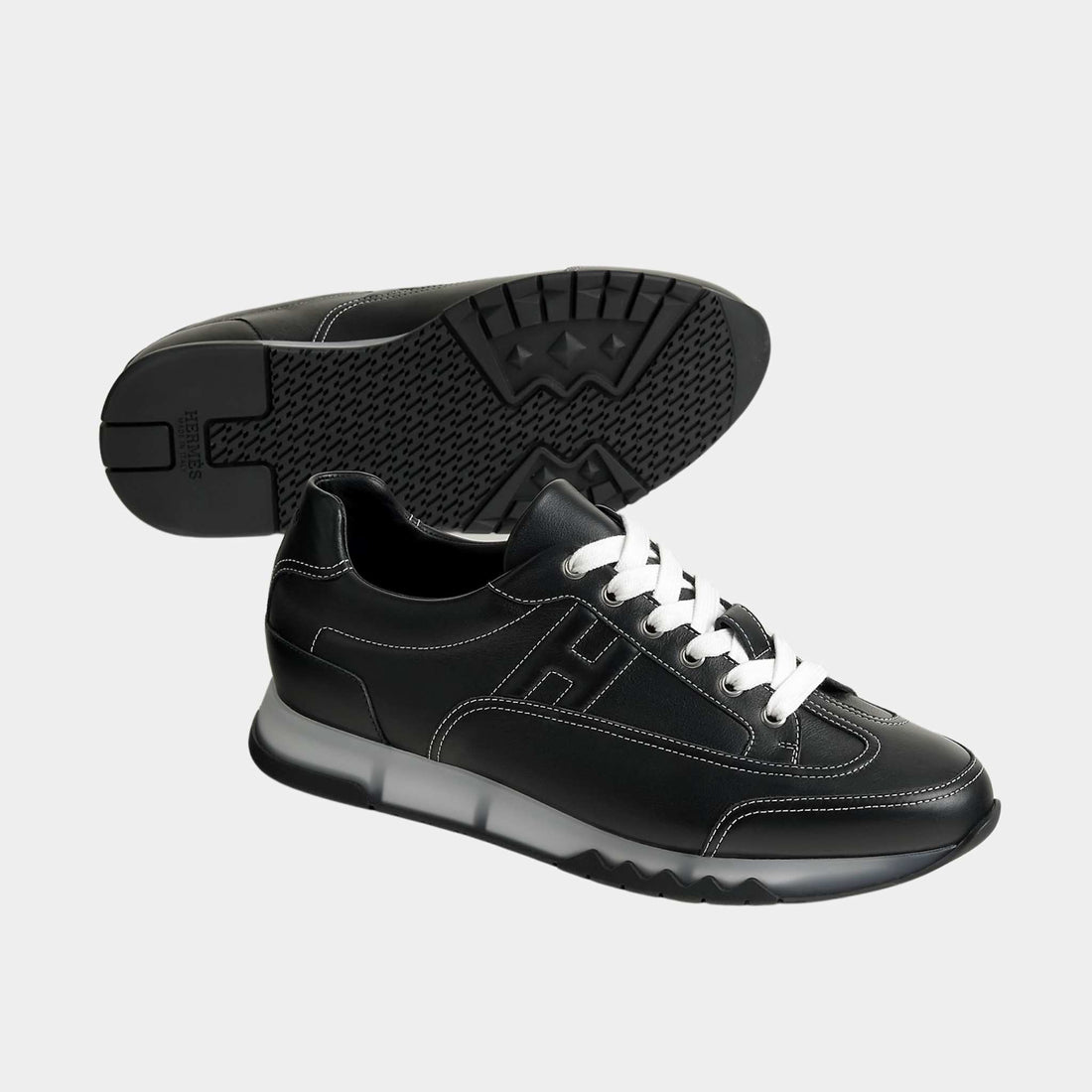 Hermes Trail Sneaker Calfskin, Noir, Front