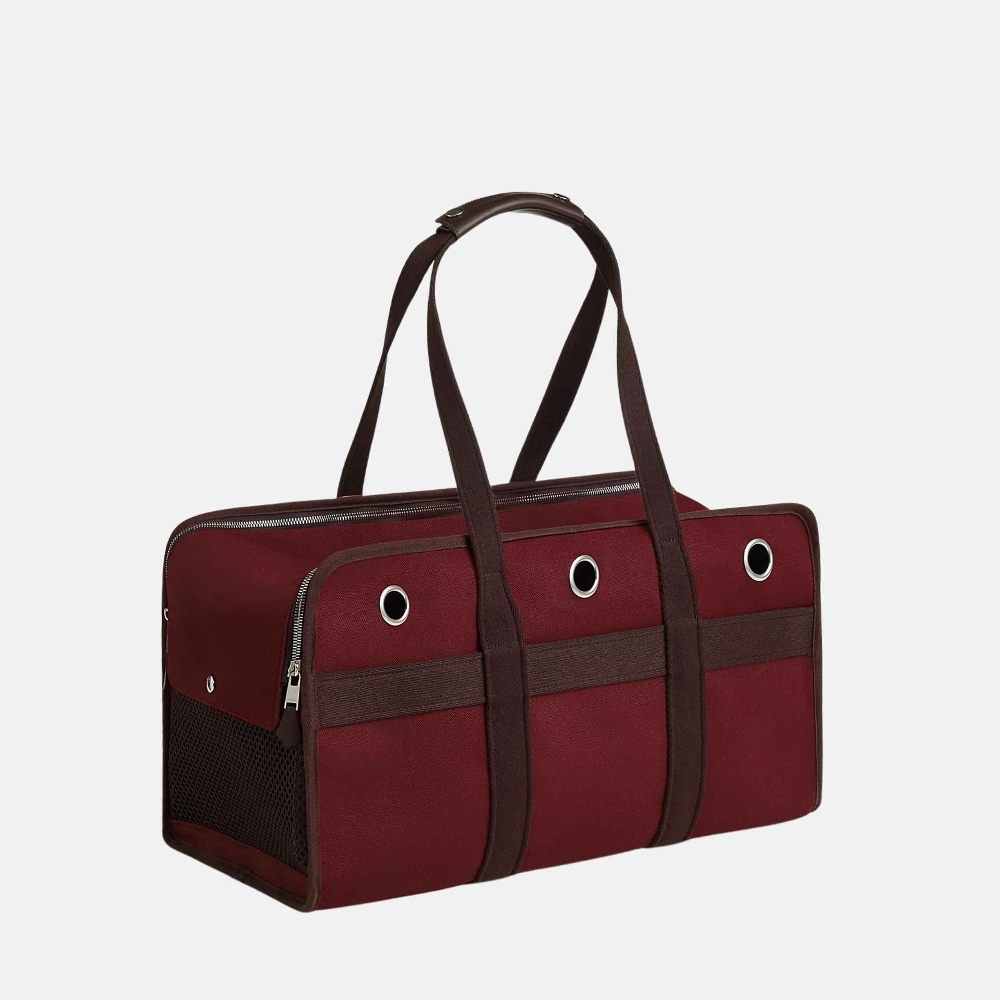 Hermes XL Luxury Dog Carrier Bag, Red, Side