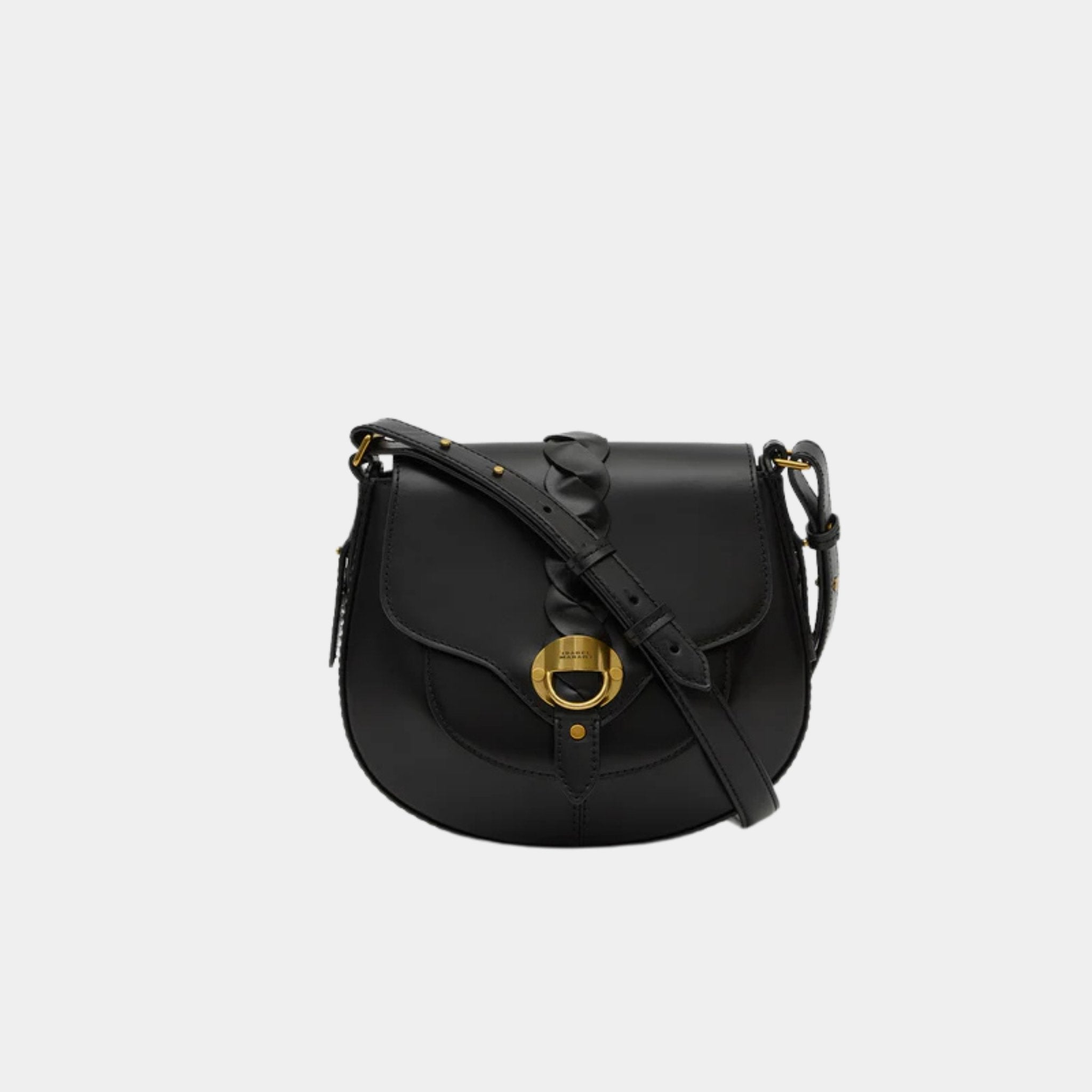 Isabel Marant Altay Small Leather Shoulder Bag, Black, Front