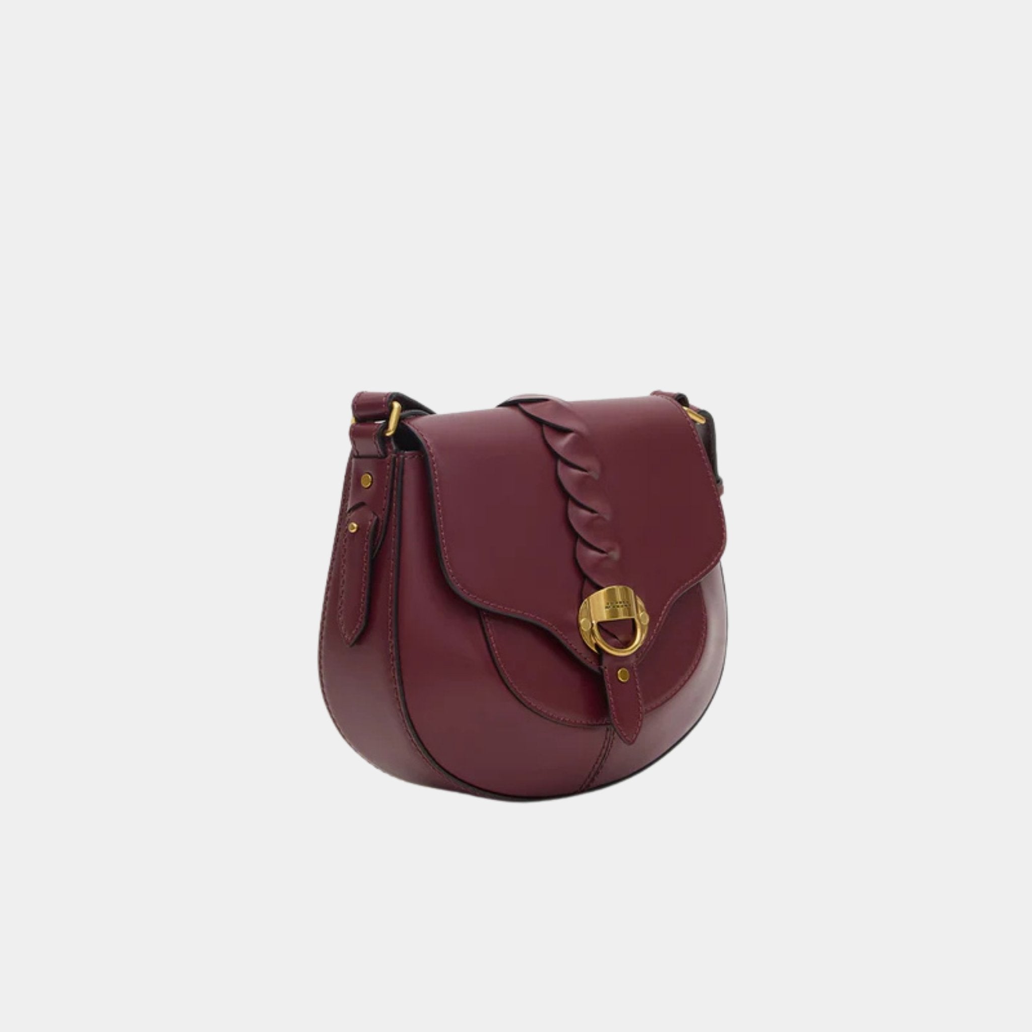 Isabel Marant Altay Small Leather Shoulder Bag, Burgundy, Side