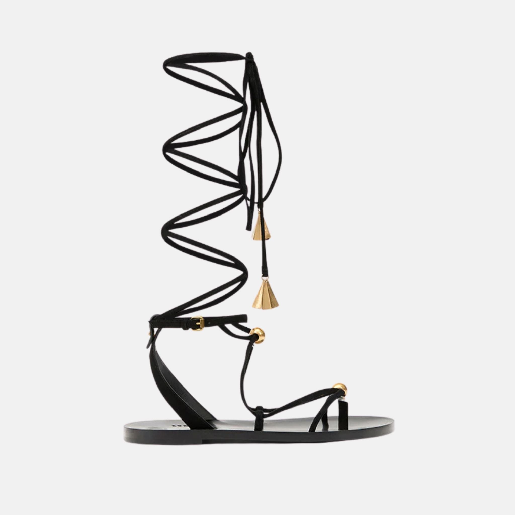 Isabel Marant Azzi High Top Sandals In Suede Leather, Side