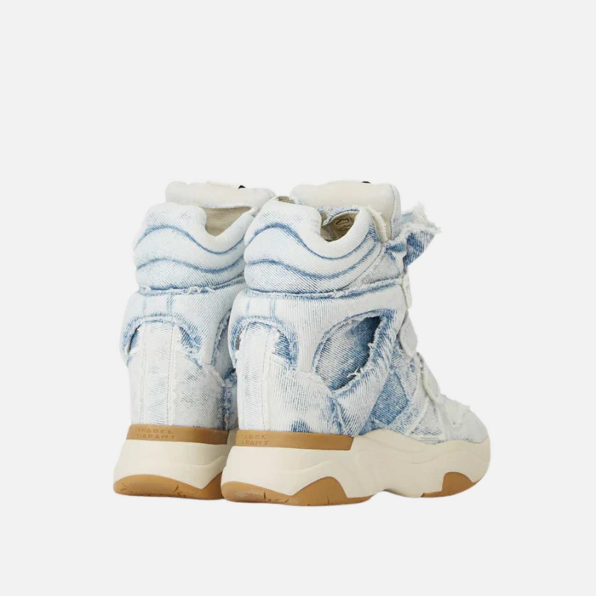 Isabel Marant Balskee High Top Wedge Sneakers In Denim, Back