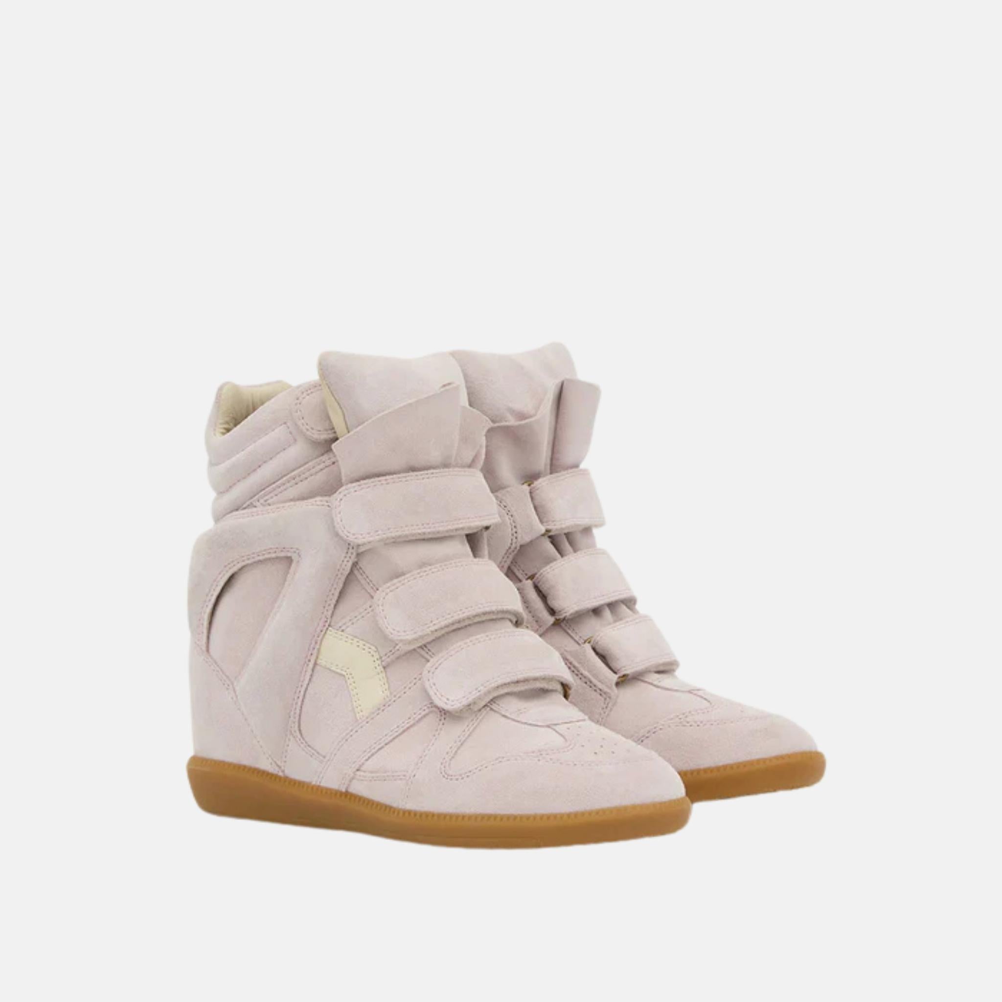 Isabel Marant Bekett Leather Wedge Sneakers, Front