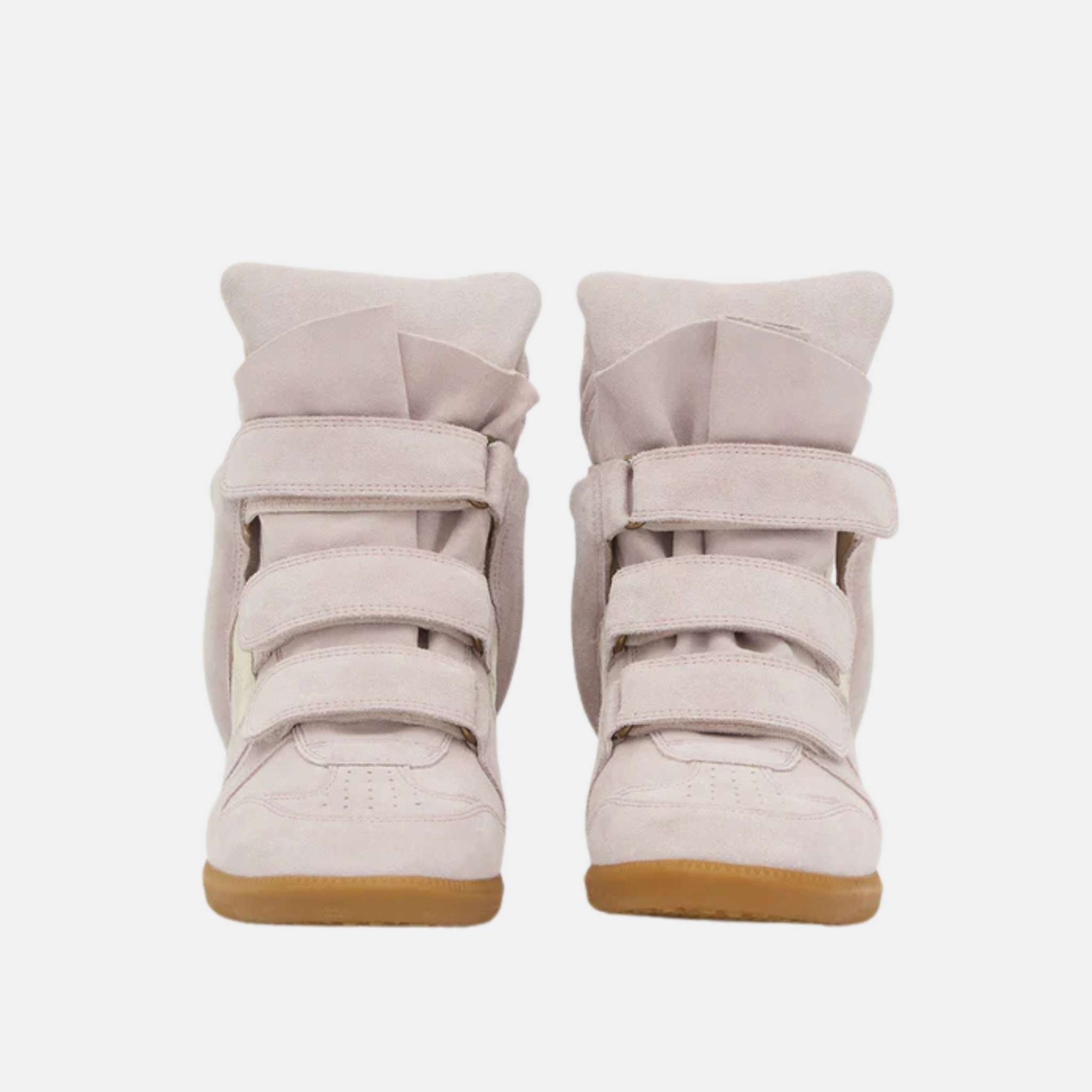 Isabel Marant Bekett Leather Wedge Sneakers, Top